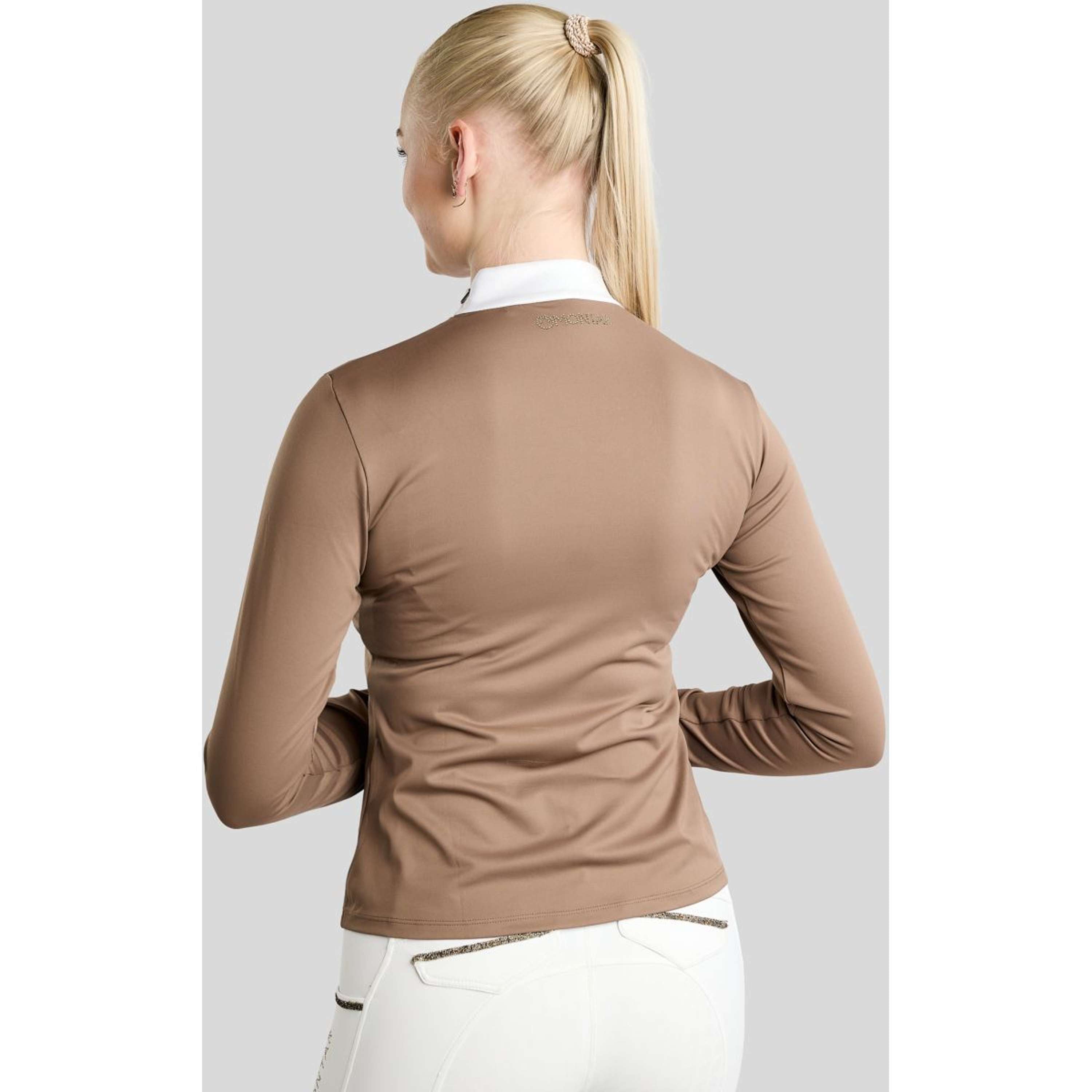 Montar Camiseta de Competición MoEve Golden Quartz Crystals Mangas Largas Nougat Brown
