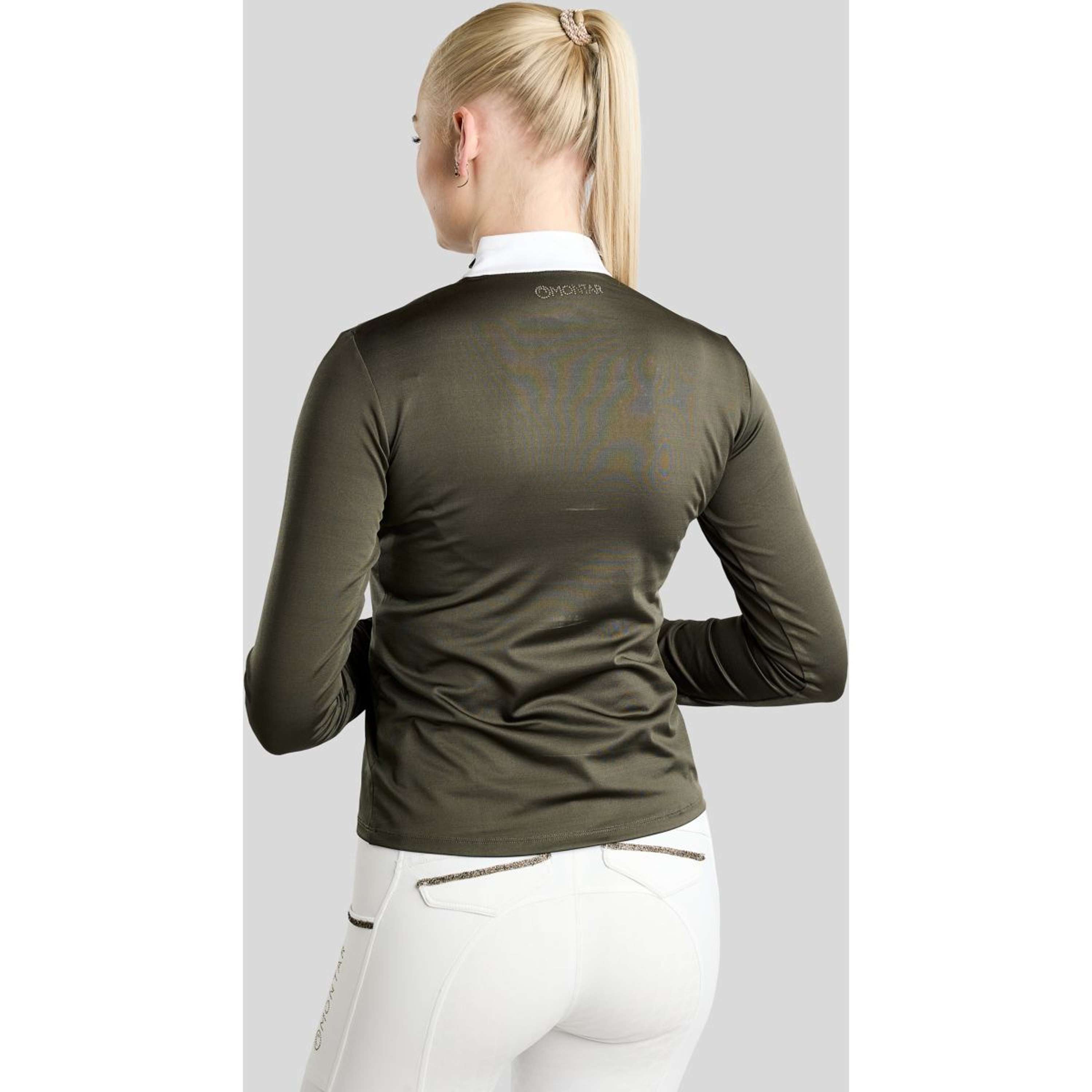 Montar Camiseta de Competición MoEve Golden Quartz Crystals Mangas Largas Forest Green