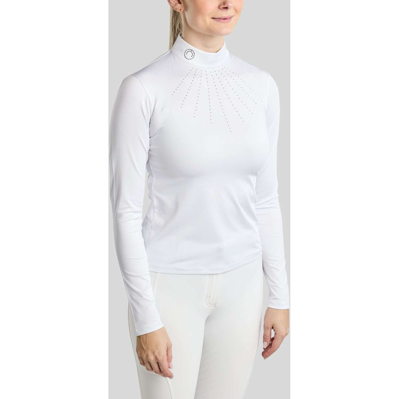 Montar Camiseta de Competición MoEve Golden Quartz Crystals Mangas Largas Blanco