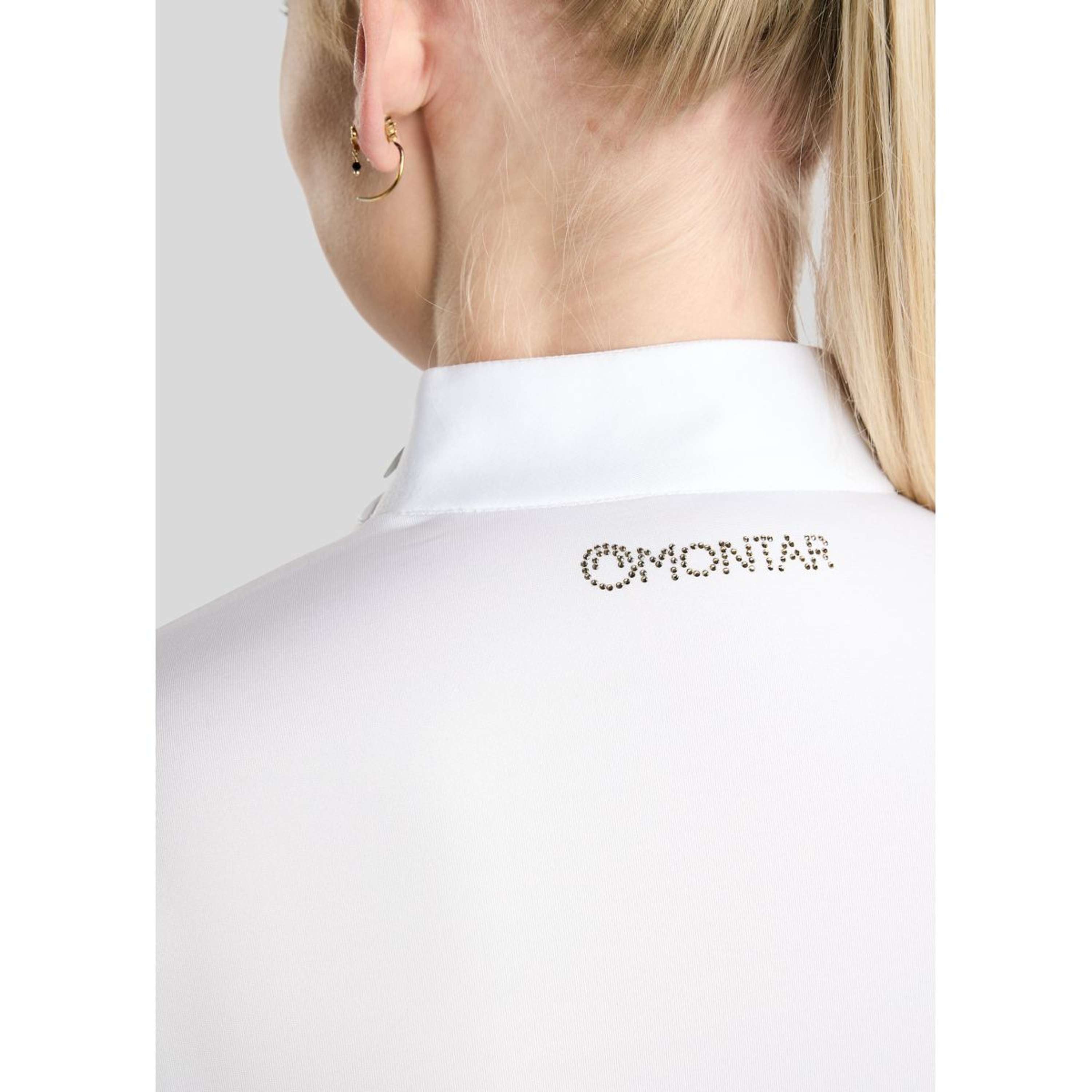 Montar Camiseta de Competición MoEve Golden Quartz Crystals Mangas Largas Blanco