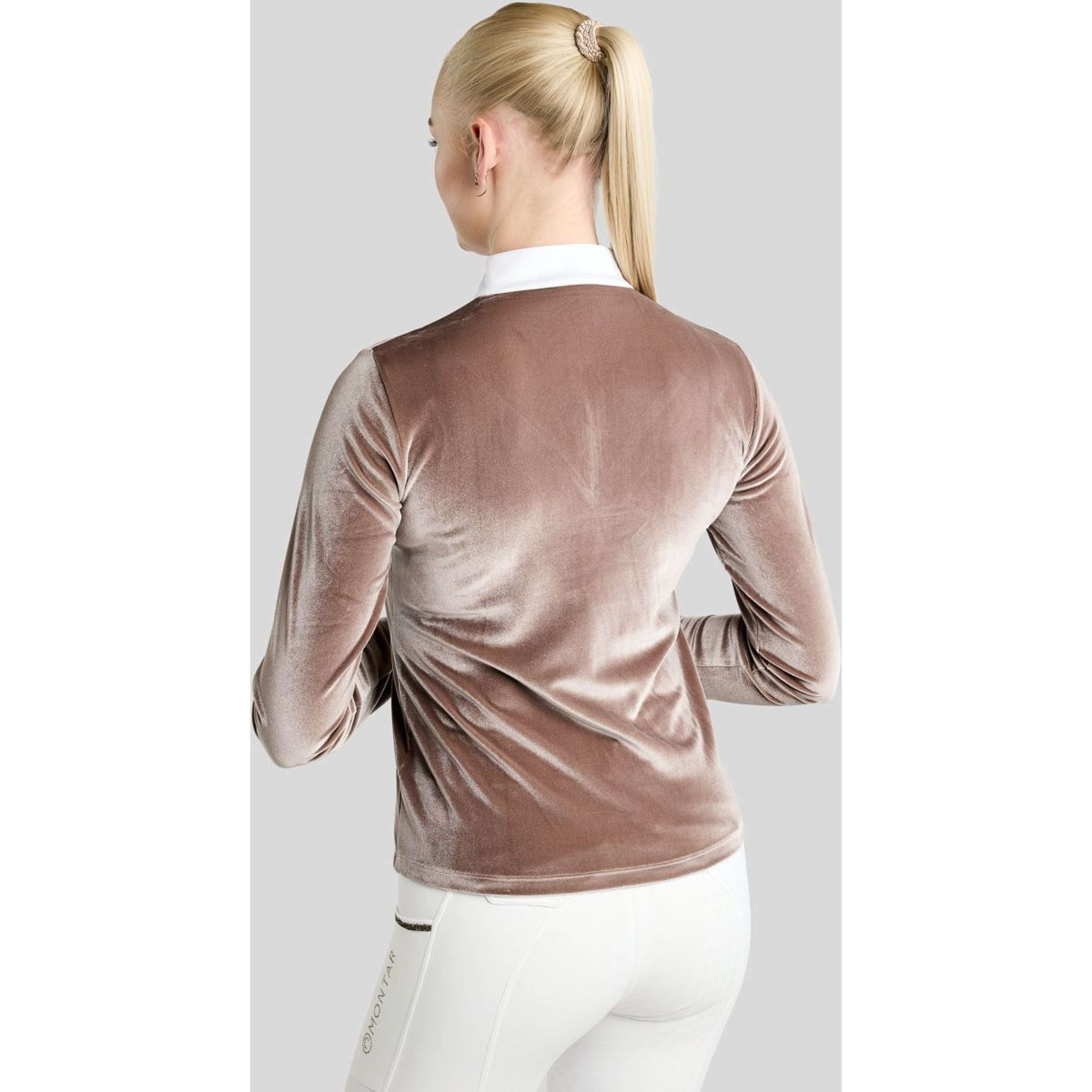 Montar Camiseta de Competición MoValerie Velvet Golden Quartz Crystals Mangas Largas Nougat Brown