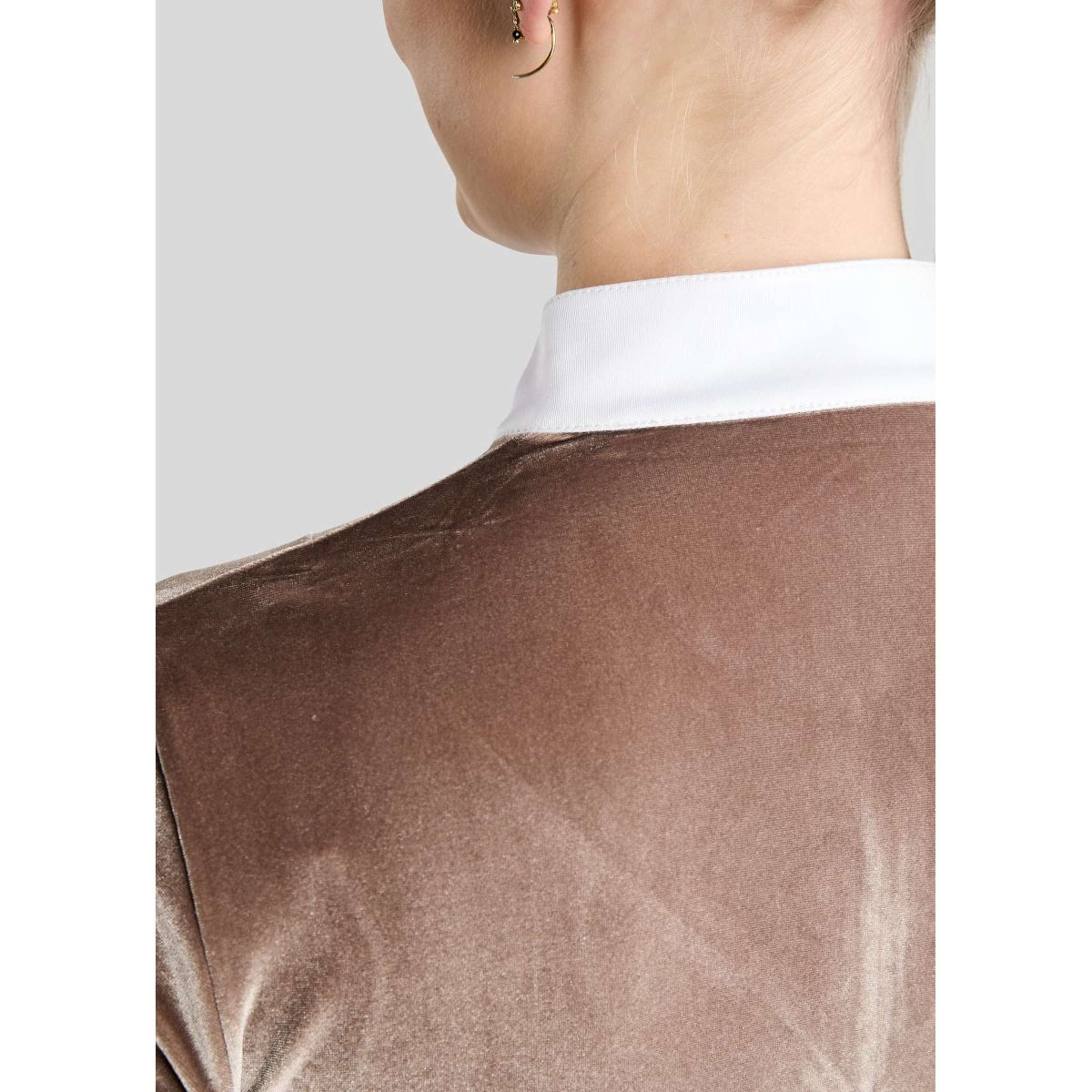 Montar Camiseta de Competición MoValerie Velvet Golden Quartz Crystals Mangas Largas Nougat Brown