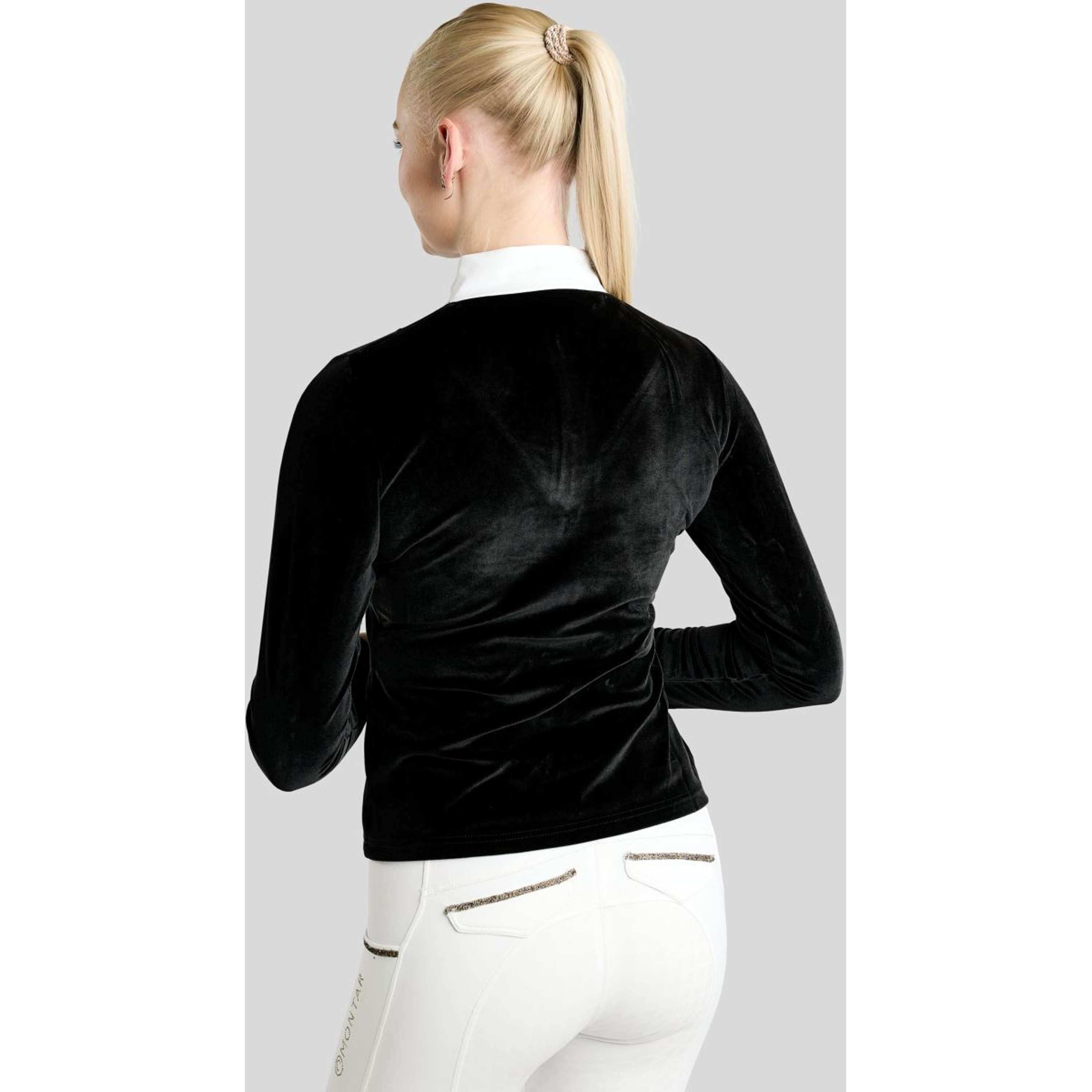 Montar Camiseta de Competición MoValerie Velvet Golden Quartz Crystals Mangas Largas Negro