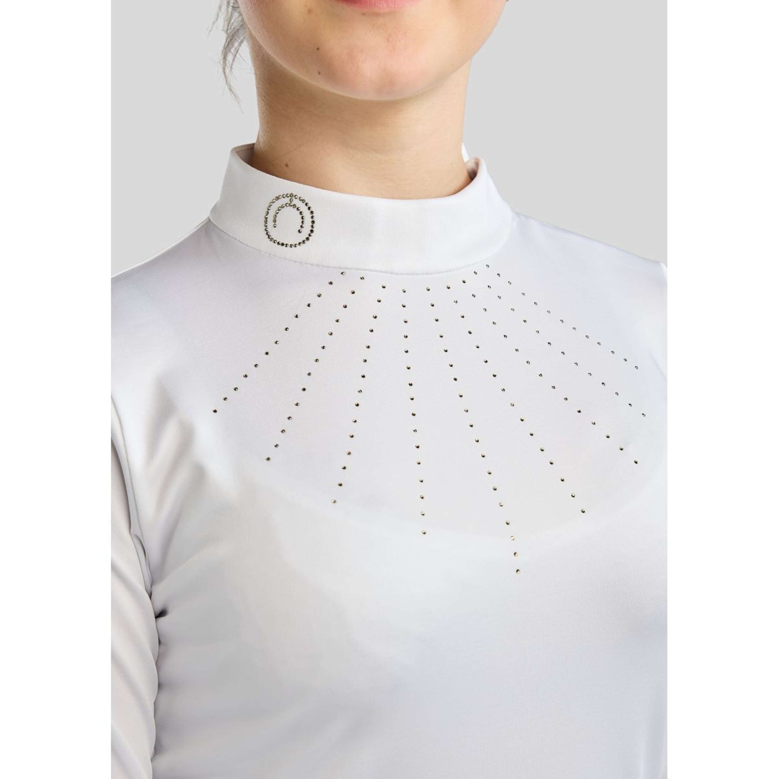 Montar Camiseta de Competición MoEverline Golden Quartz Crystals Kids Mangas Largas Blanco