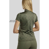 Montar Shirt MoAvina Monogram Caviar Crystal Deco Mangas Largas Pine Green