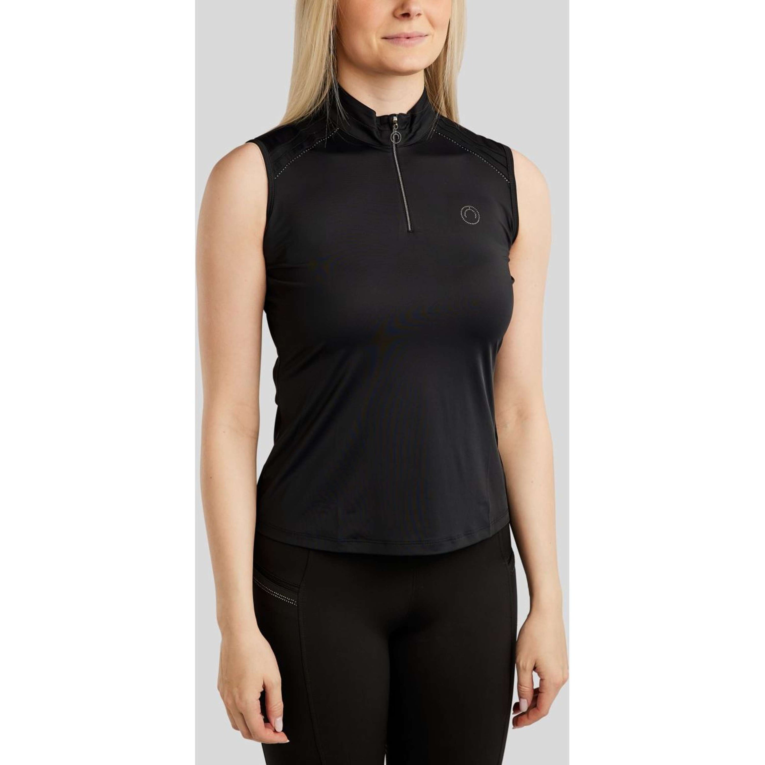 Montar Camiseta MoPearl Pintuck Sin Mangas Negro Montar Camiseta MoPearl Pintuck Sin Mangas Negro