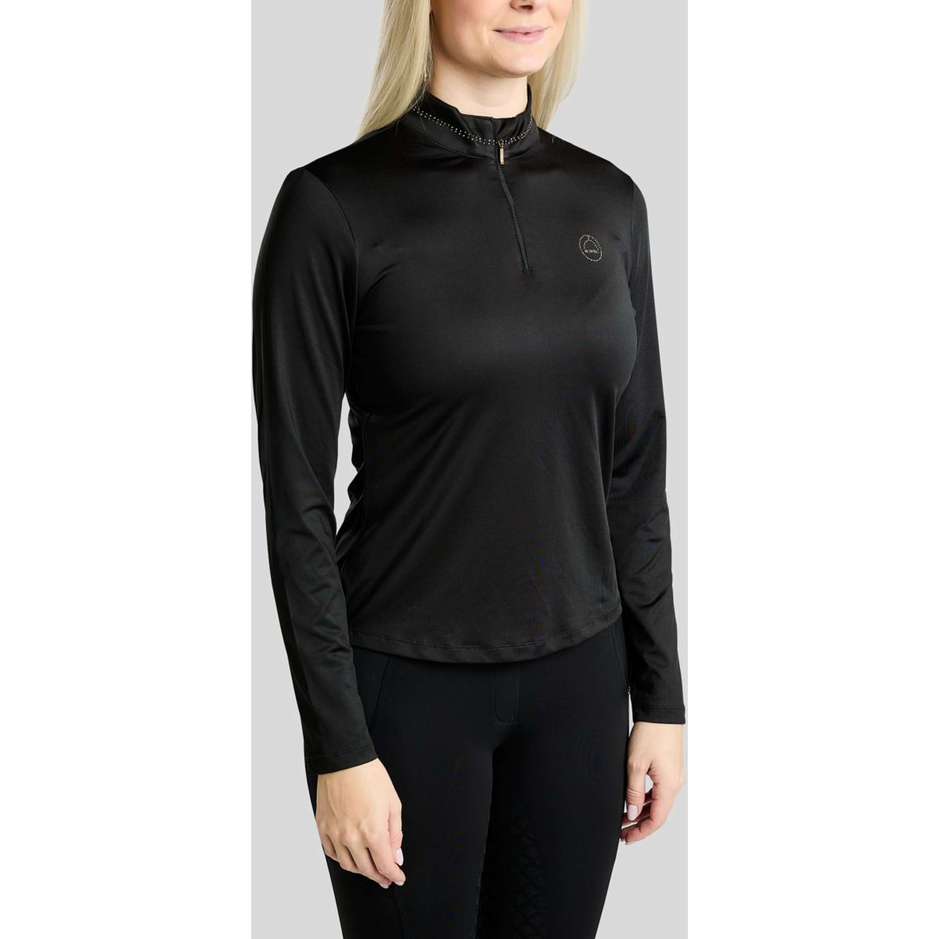 Montar Camiseta MoEverline Golden Quartz Crystals Mangas Largas Negro