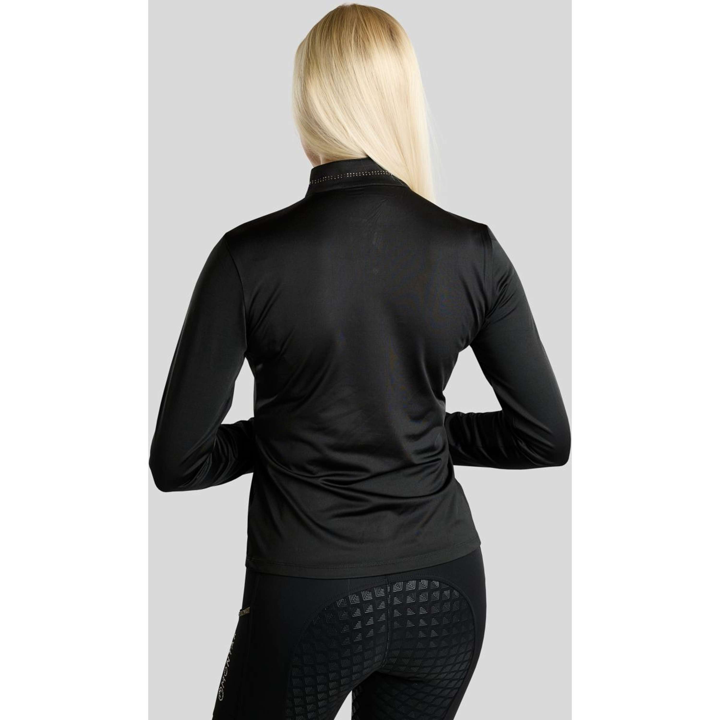 Montar Camiseta MoEverline Golden Quartz Crystals Mangas Largas Negro