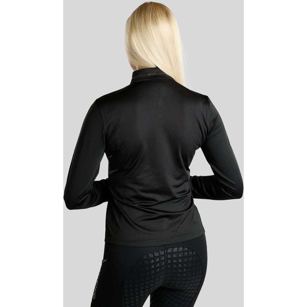 Montar Camiseta MoEverline Golden Quartz Crystals Mangas Largas Negro