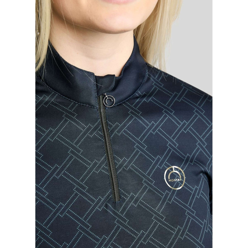 Montar Camiseta MoLeia Lumber Check All Over Printed Mangas Largas Navy