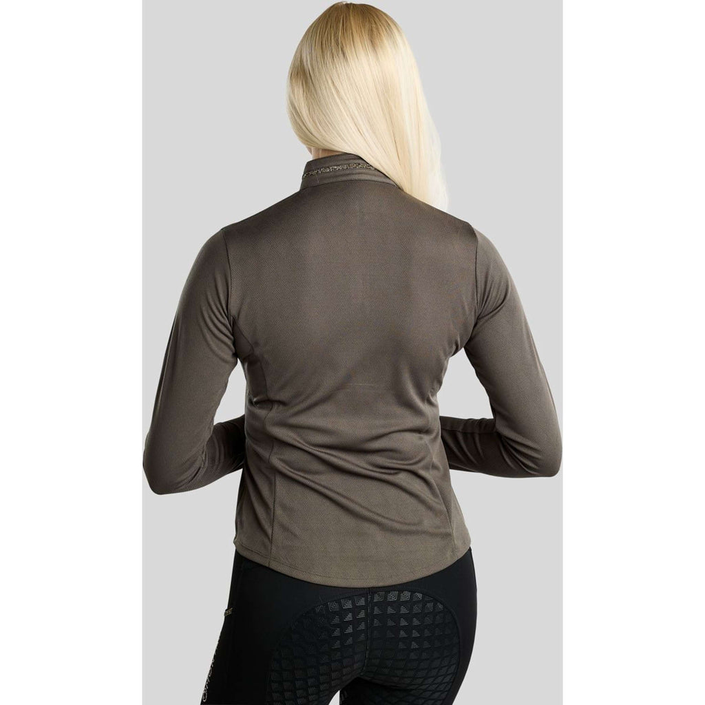 Montar Camiseta MoEkta Jacquard Pattern Golden Quartz Mangas Largas Forest Green