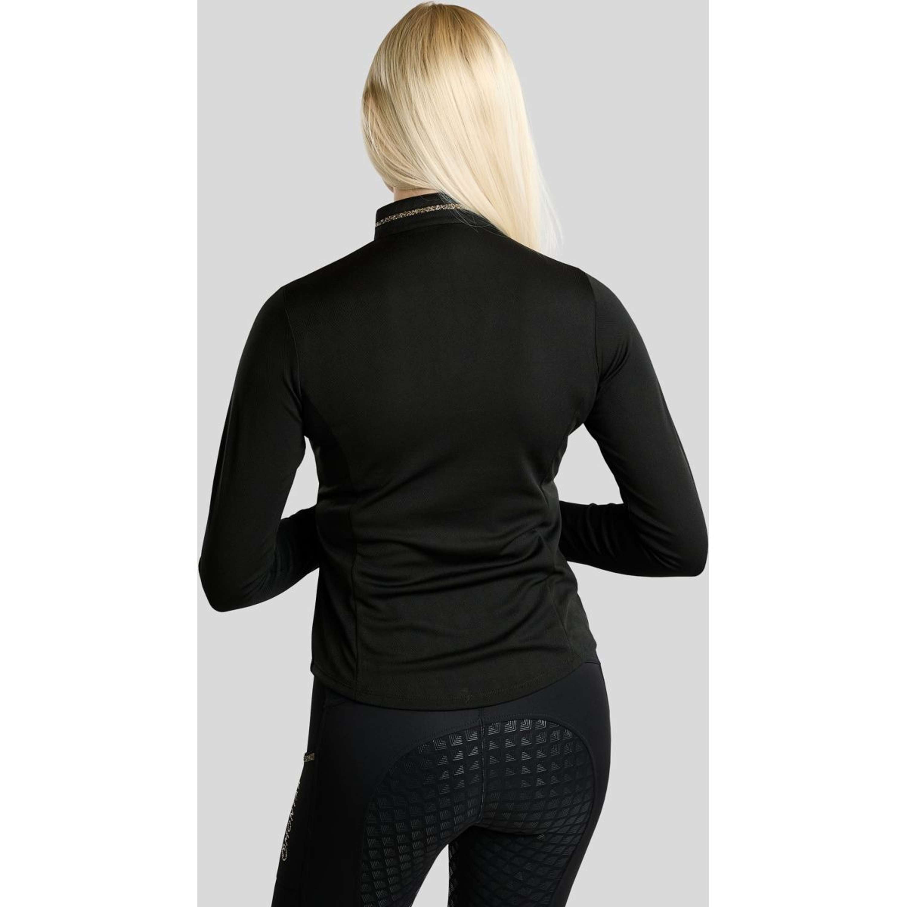 Montar Camiseta MoEkta Jacquard Pattern Golden Quartz Mangas Largas Negro