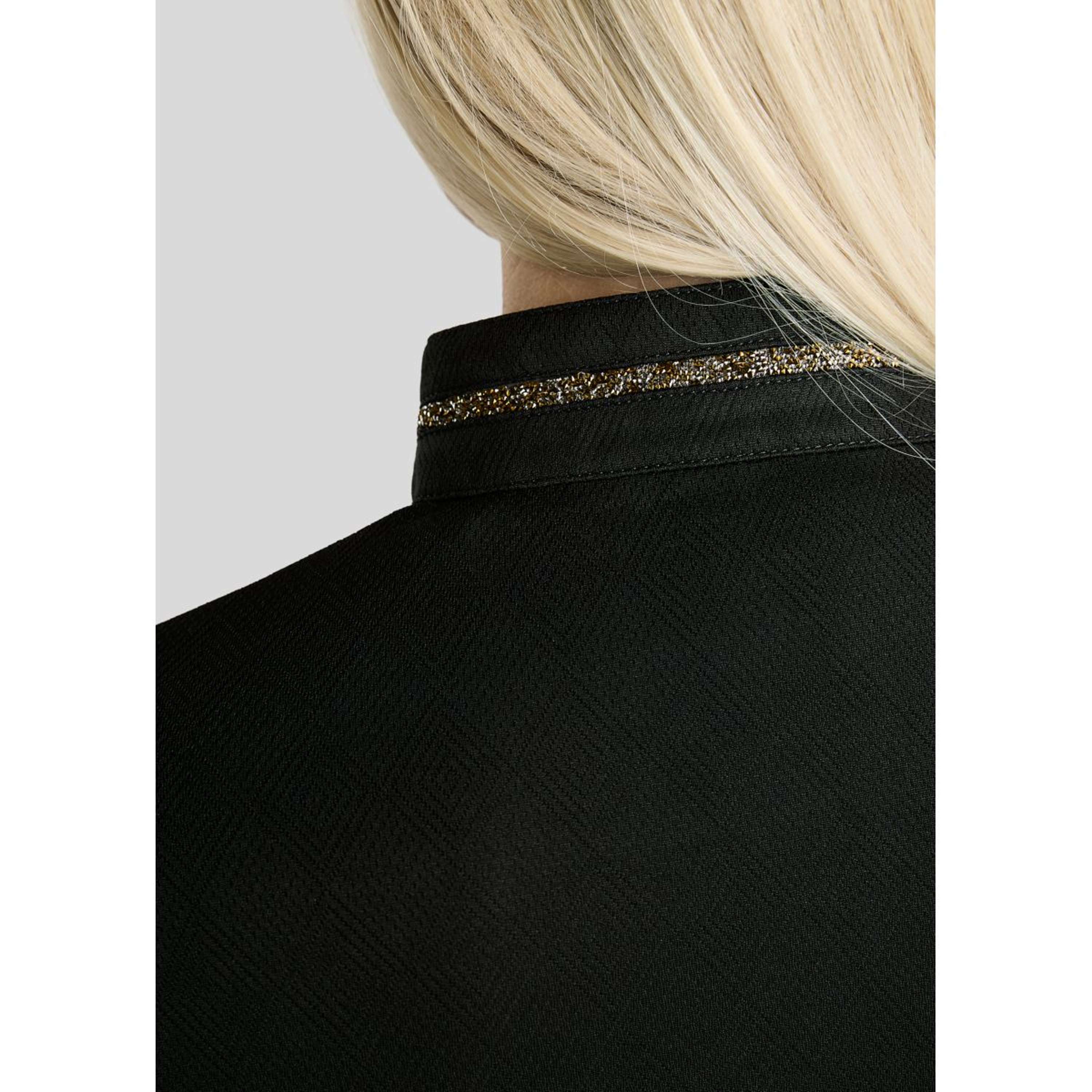 Montar Camiseta MoEkta Jacquard Pattern Golden Quartz Mangas Largas Negro