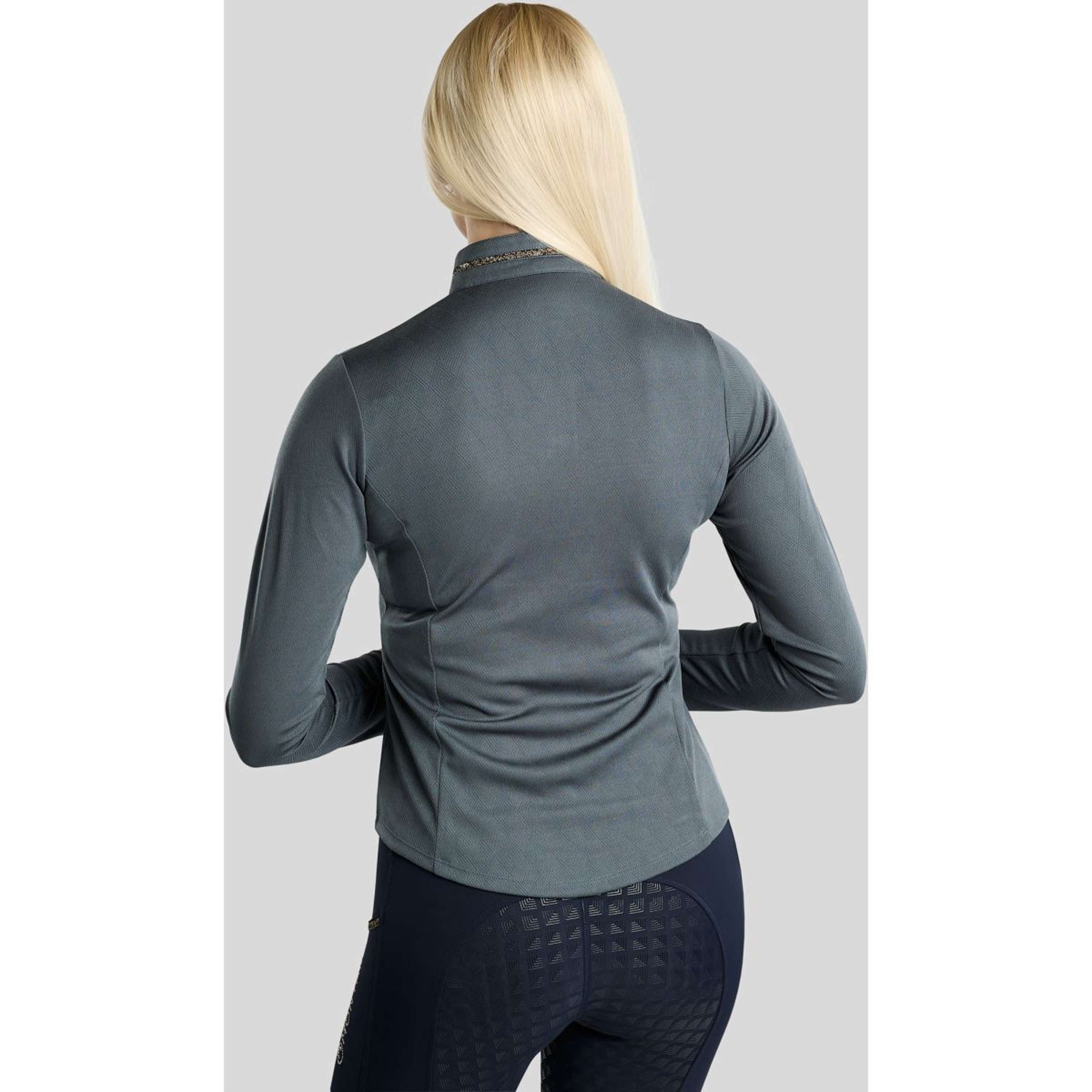 Montar Camiseta MoEkta Jacquard Pattern Golden Quartz Mangas Largas Dark Slate