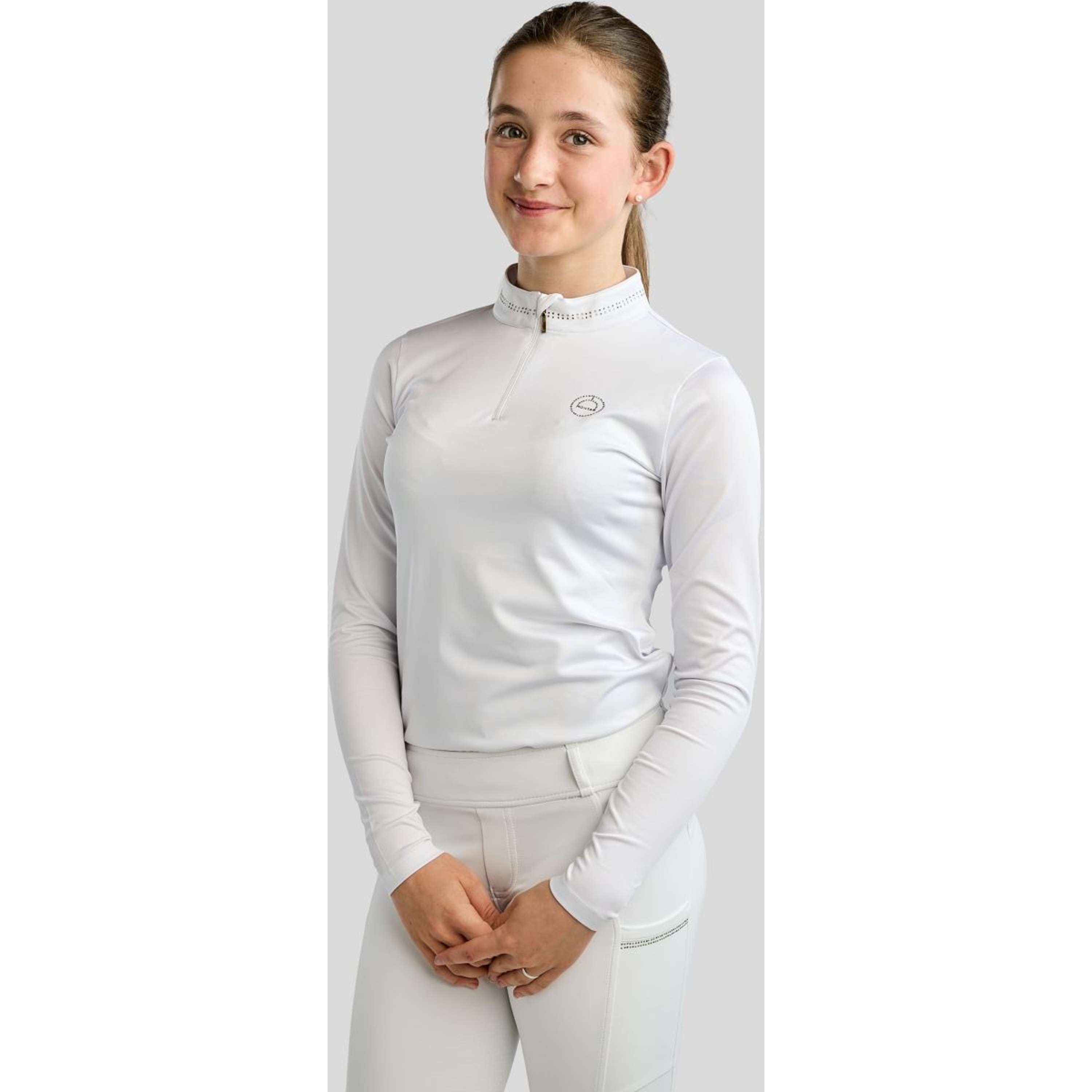 Montar Camiseta MoEverline Golden Quartz Crystals Kids Mangas Largas Blanco