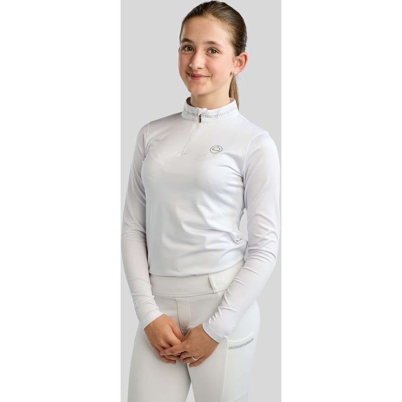 Montar Camiseta MoEverline Golden Quartz Crystals Kids Mangas Largas Blanco