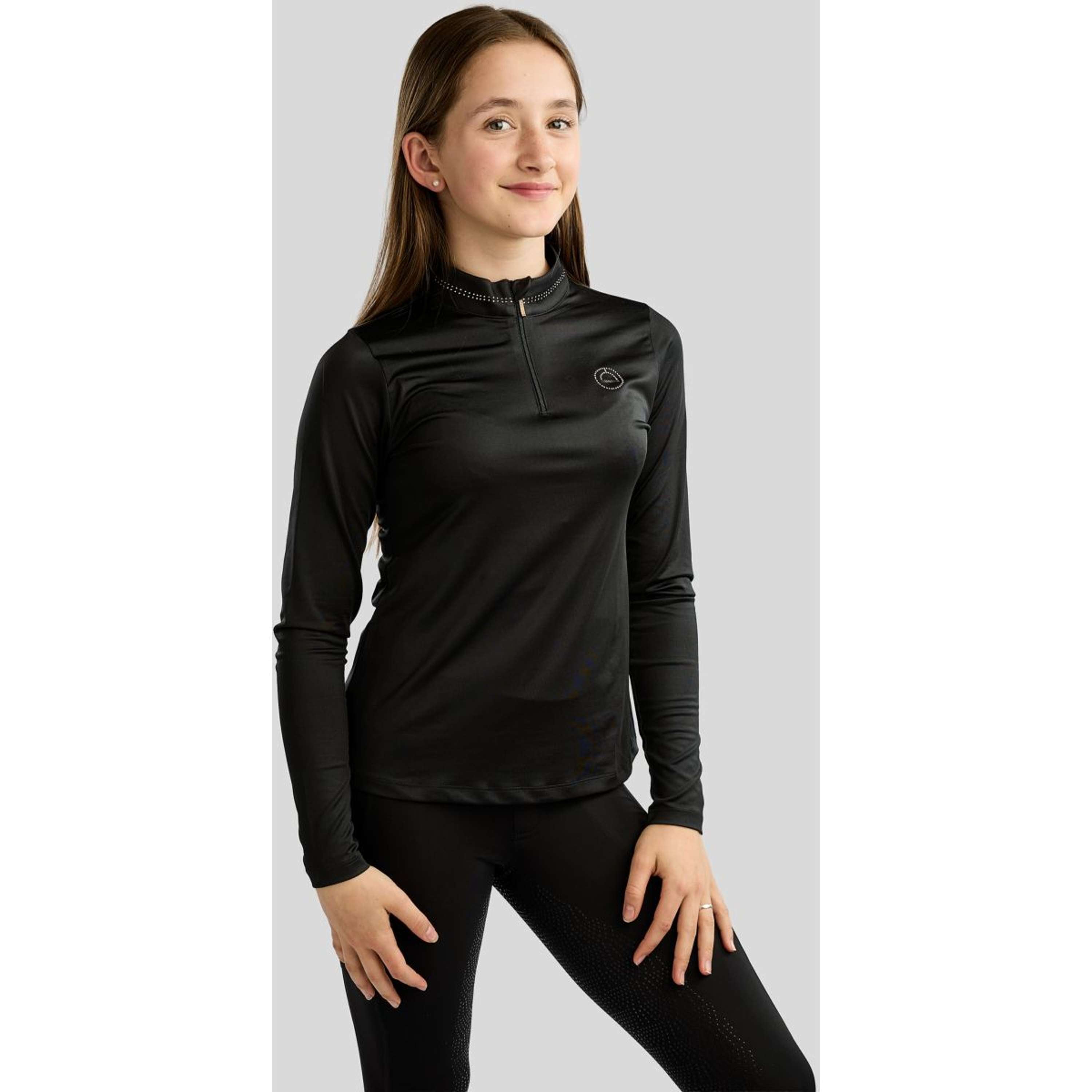 Montar Camiseta MoEverline Golden Quartz Crystals Kids Mangas Largas Negro