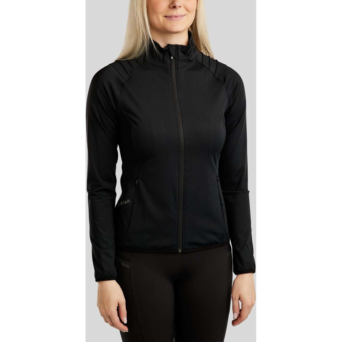 Montar Jack MoPearl Pintuck Gun Metal Crystals Negro