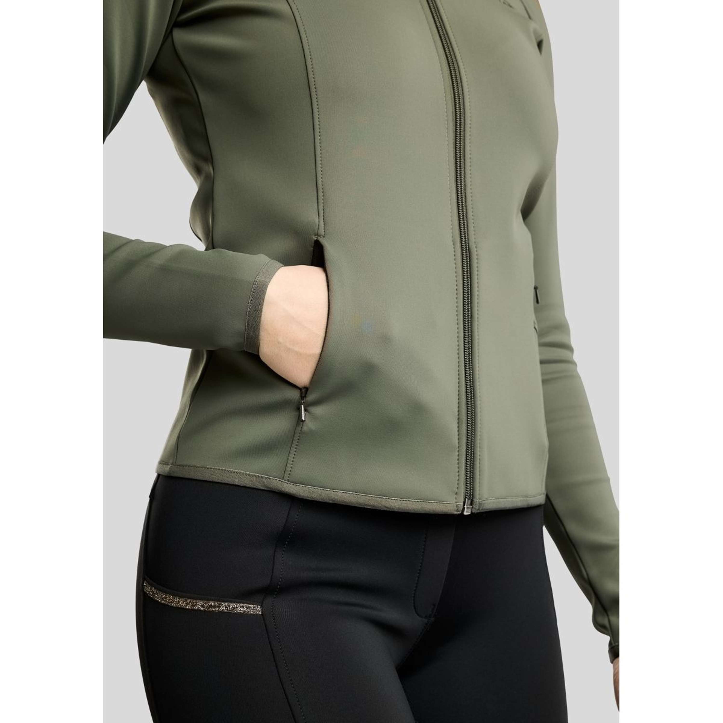 Montar Sudadera con capucha y cremallera MoVeronica Golden Quartz Crystal Forest Green