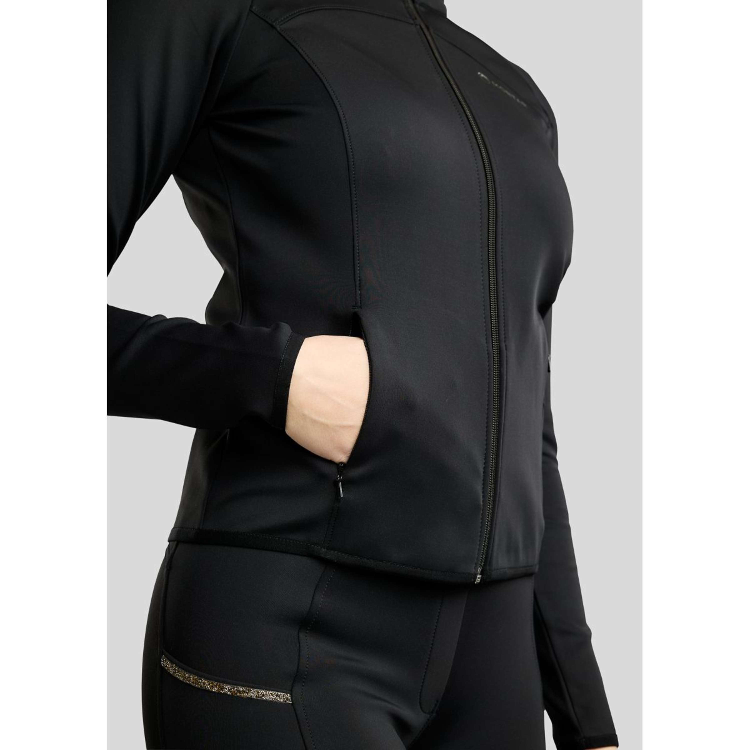 Montar Sudadera con capucha y cremallera MoVeronica Golden Quartz Crystal Negro