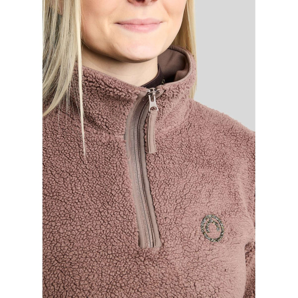 Montar Suéter MoEbba Q-Zip Teddy Pile Golden Quartz Nougat Brown