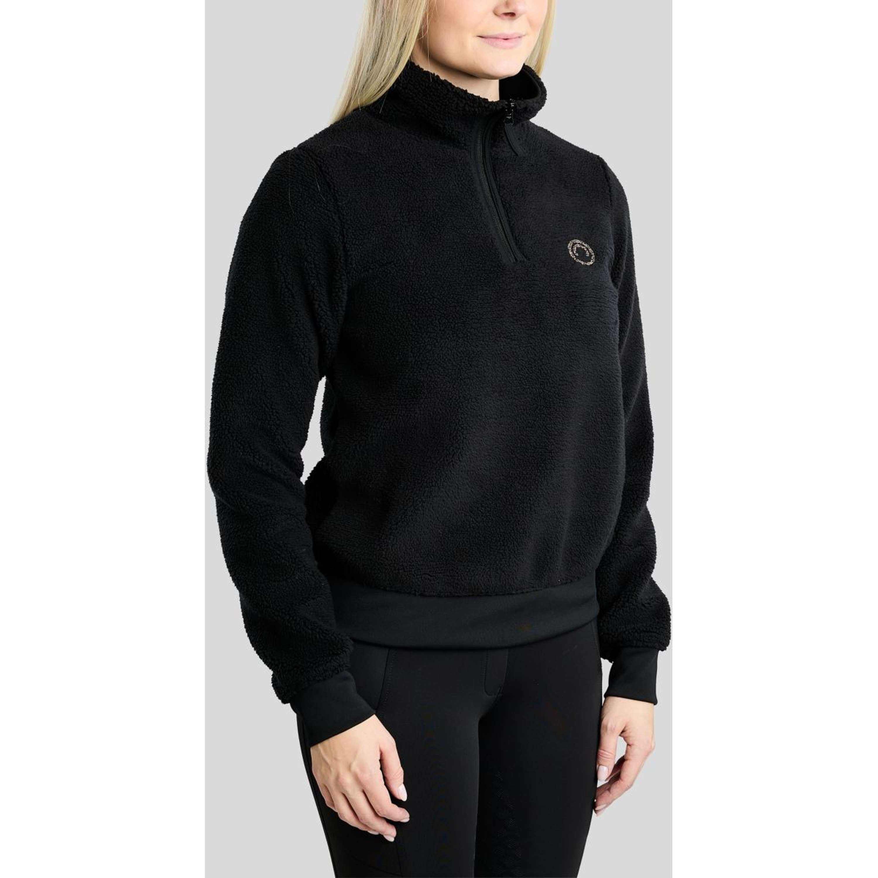 Montar Suéter MoEbba Q-Zip Teddy Pile Golden Quartz Negro