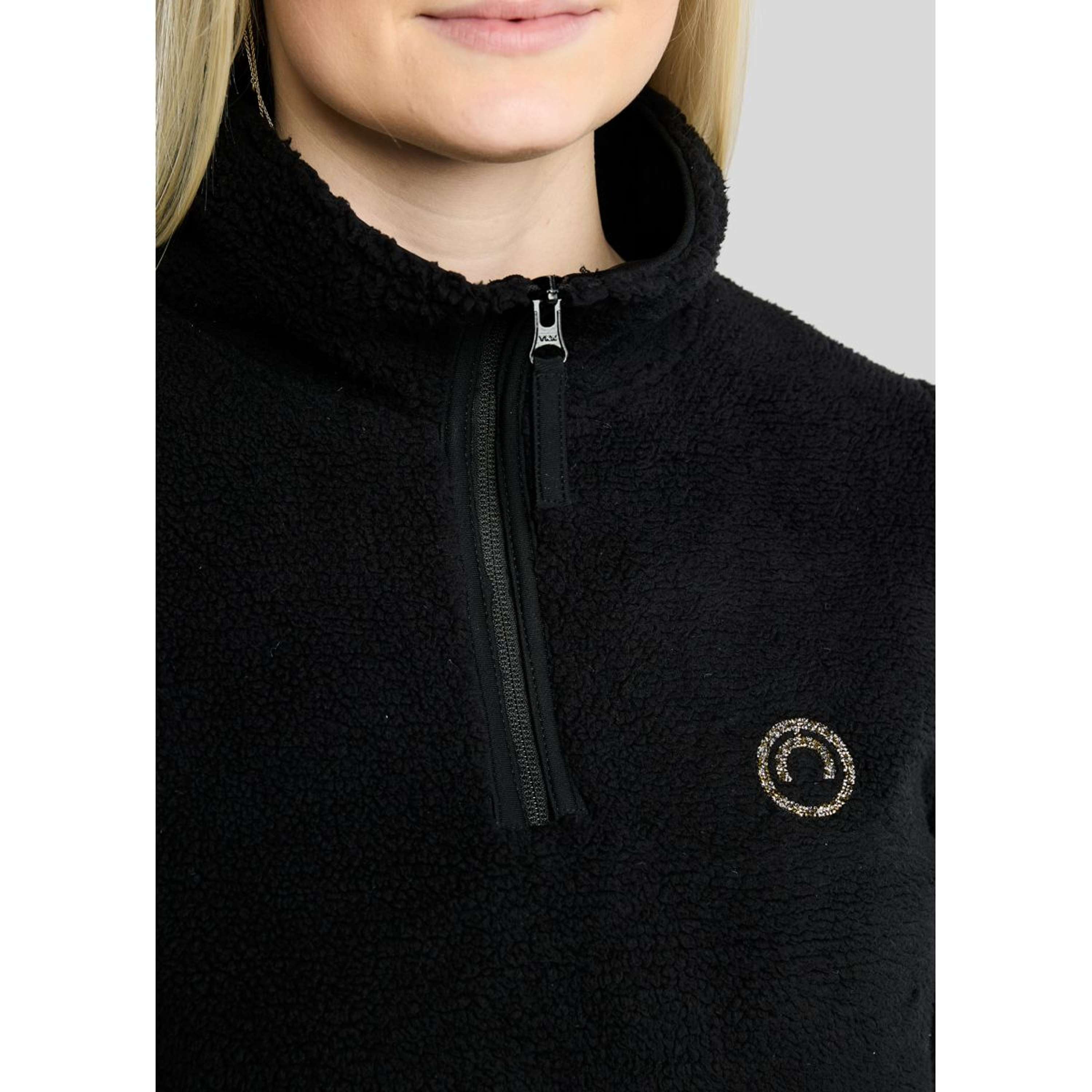 Montar Suéter MoEbba Q-Zip Teddy Pile Golden Quartz Negro