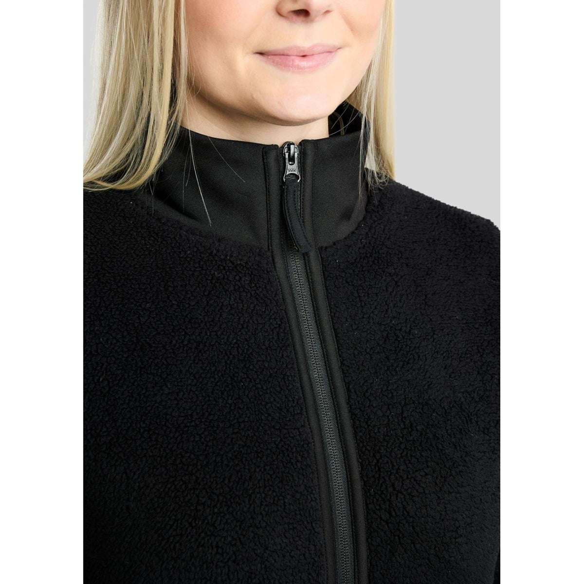 Montar Sudadera con capucha y cremallera MoEbba Teddy Pile Golden Quartz Negro