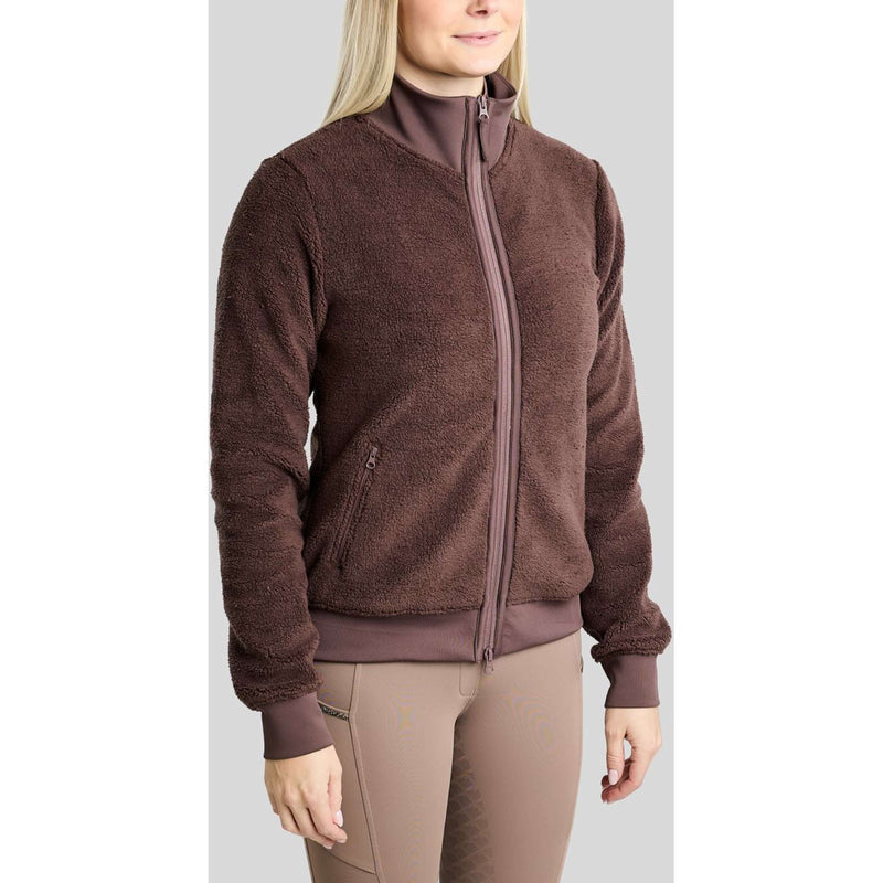 Montar Sudadera con capucha y cremallera MoEbba Teddy Pile Golden Quartz Black Peony
