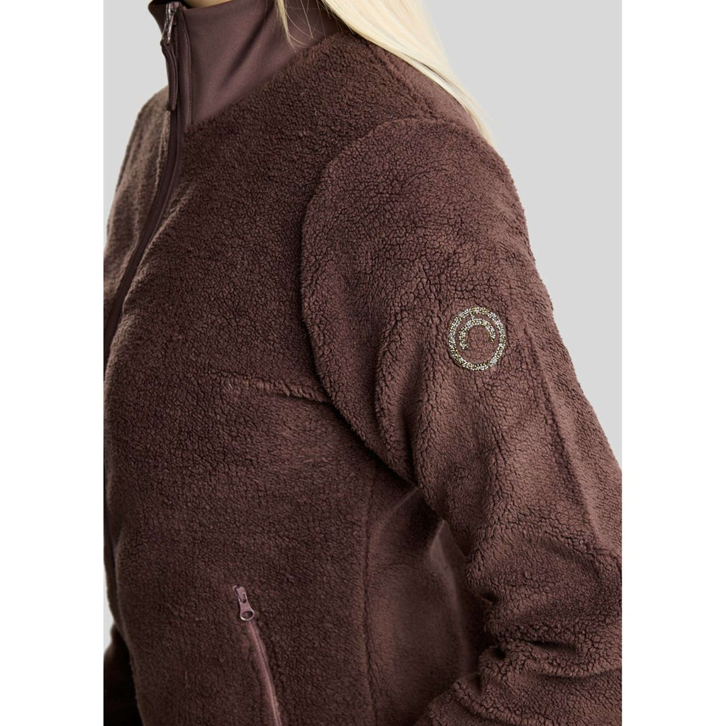 Montar Sudadera con capucha y cremallera MoEbba Teddy Pile Golden Quartz Black Peony