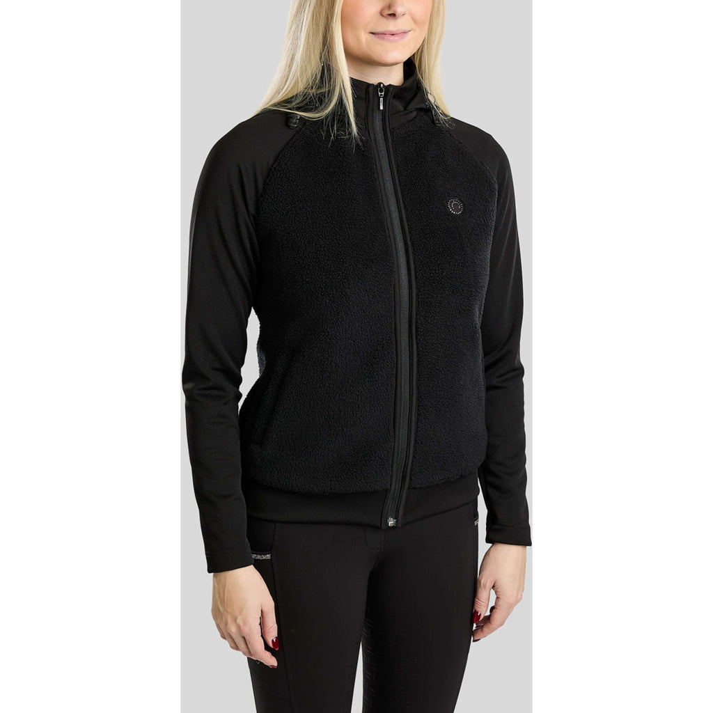 Montar Sudadera con capucha y cremallera MoMay Teddy Negro