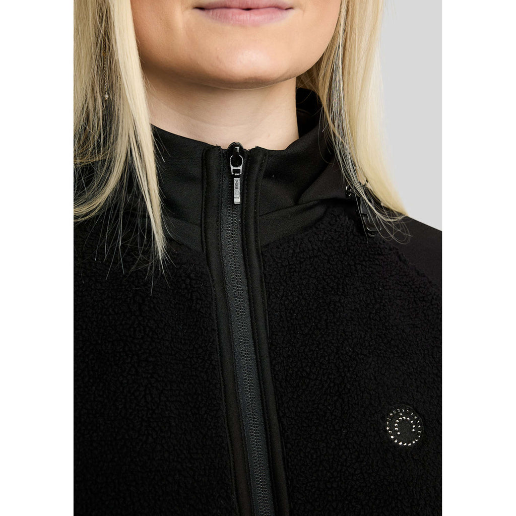 Montar Sudadera con capucha y cremallera MoMay Teddy Negro