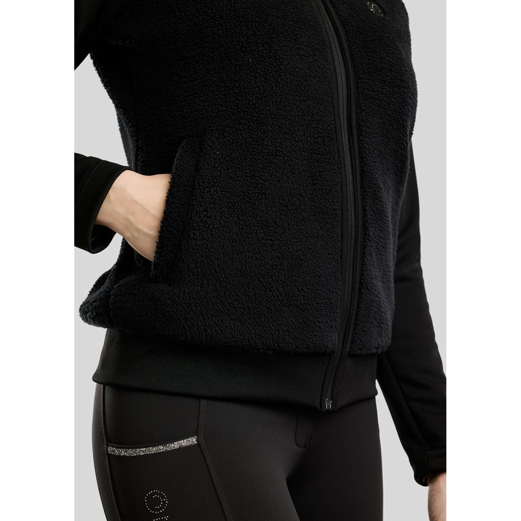 Montar Sudadera con capucha y cremallera MoMay Teddy Negro