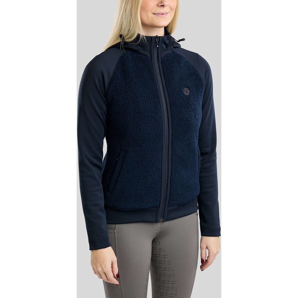 Montar Sudadera con capucha y cremallera MoMay Teddy Navy