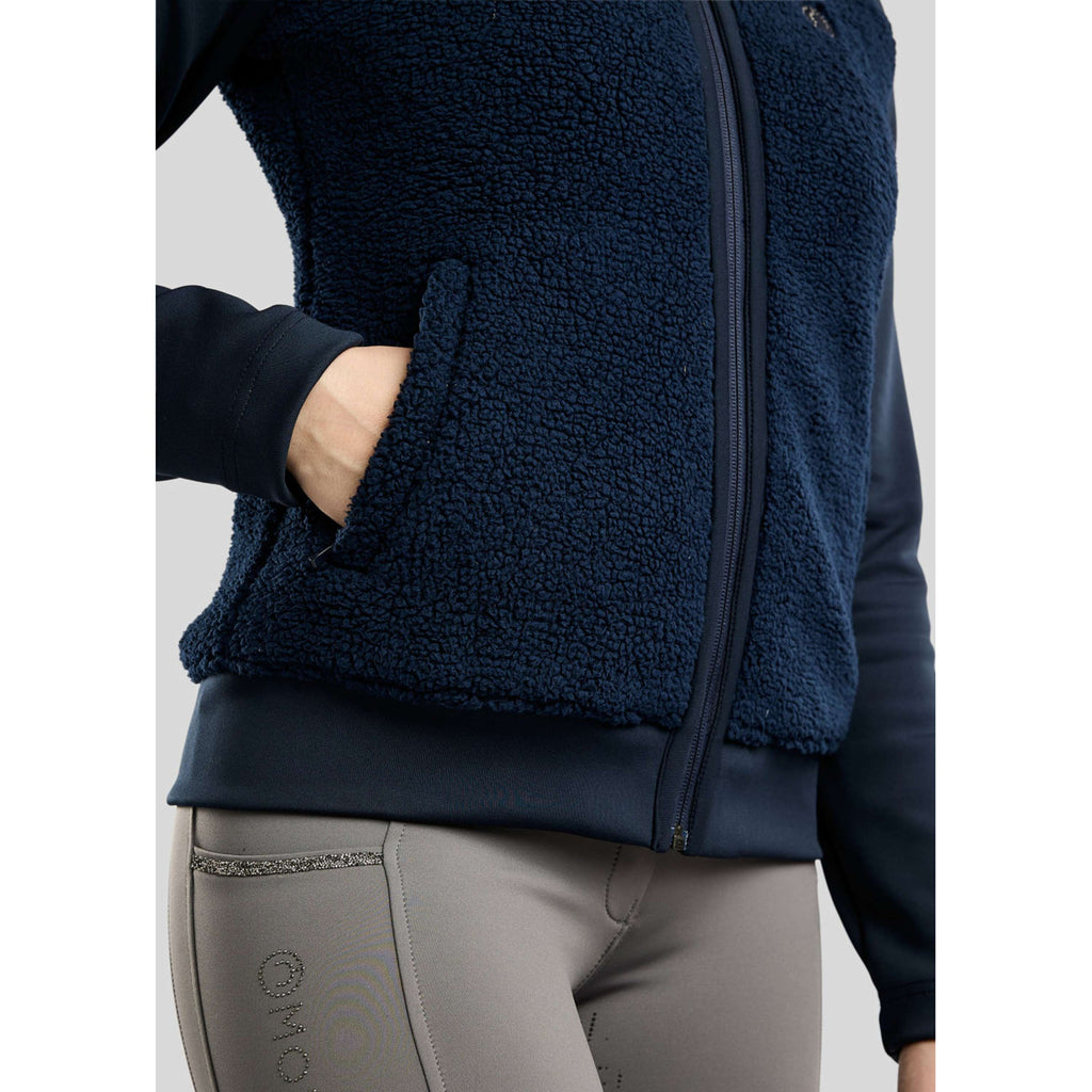 Montar Sudadera con capucha y cremallera MoMay Teddy Navy