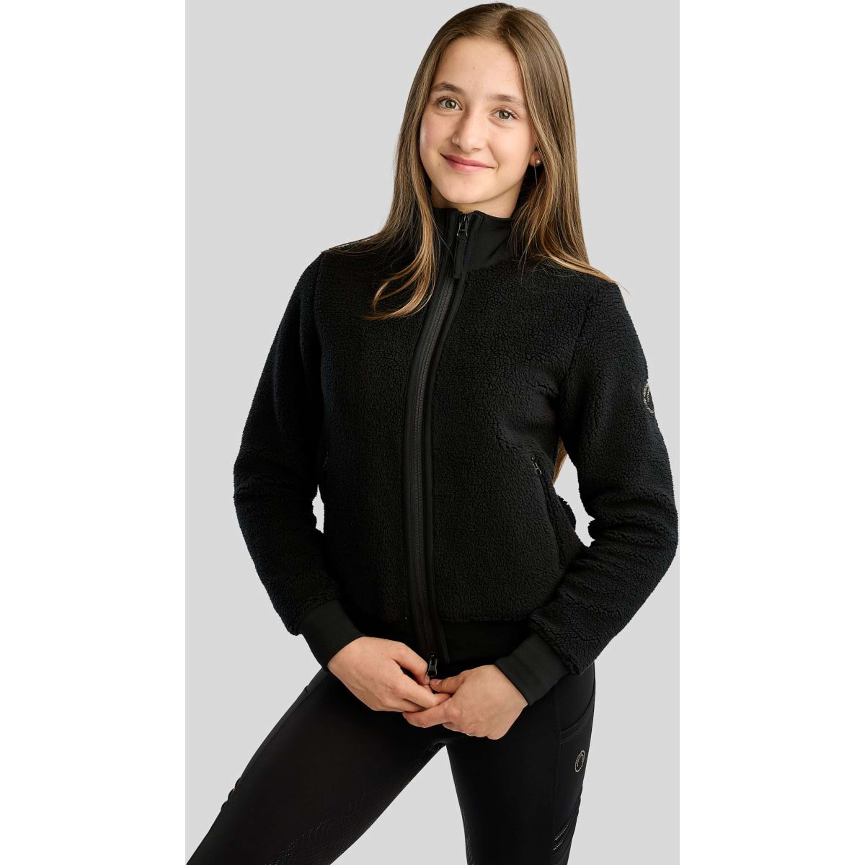 Montar Sudadera con capucha y cremallera MoEbba Teddy Pile Golden Quartz Kids Negro