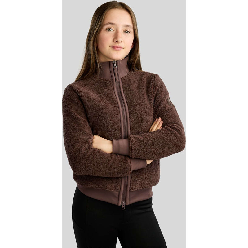 Montar Sudadera con capucha y cremallera MoEbba Teddy Pile Golden Quartz Kids Black Peony