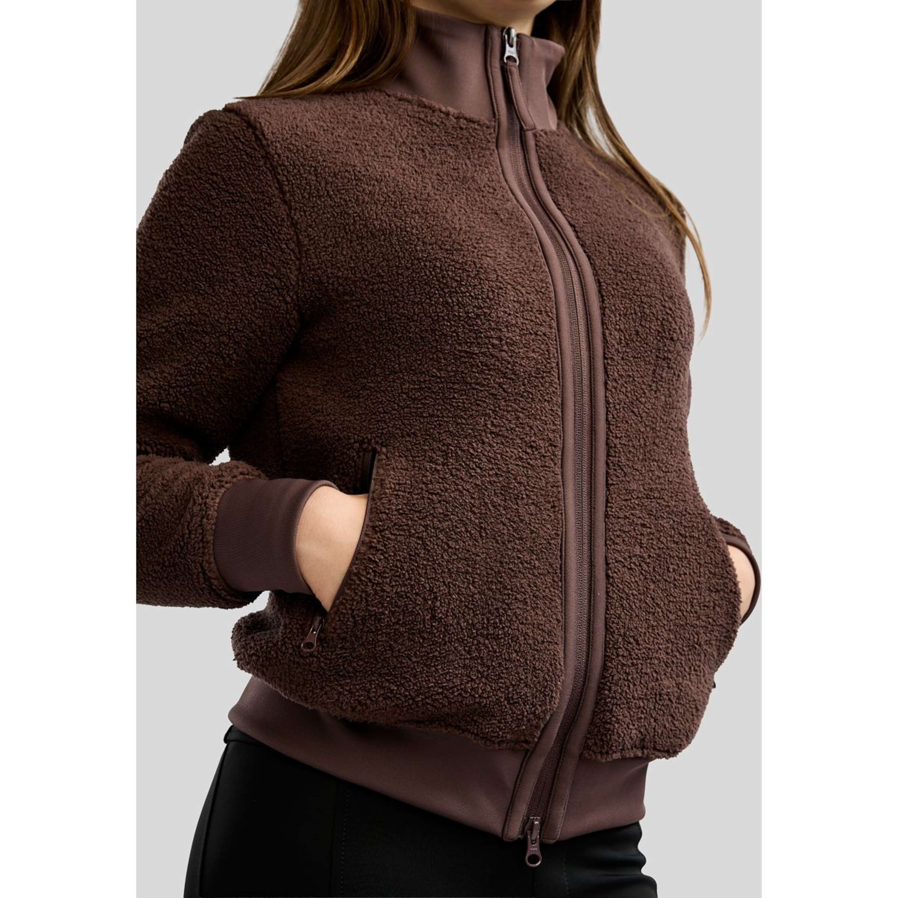Montar Sudadera con capucha y cremallera MoEbba Teddy Pile Golden Quartz Kids Black Peony