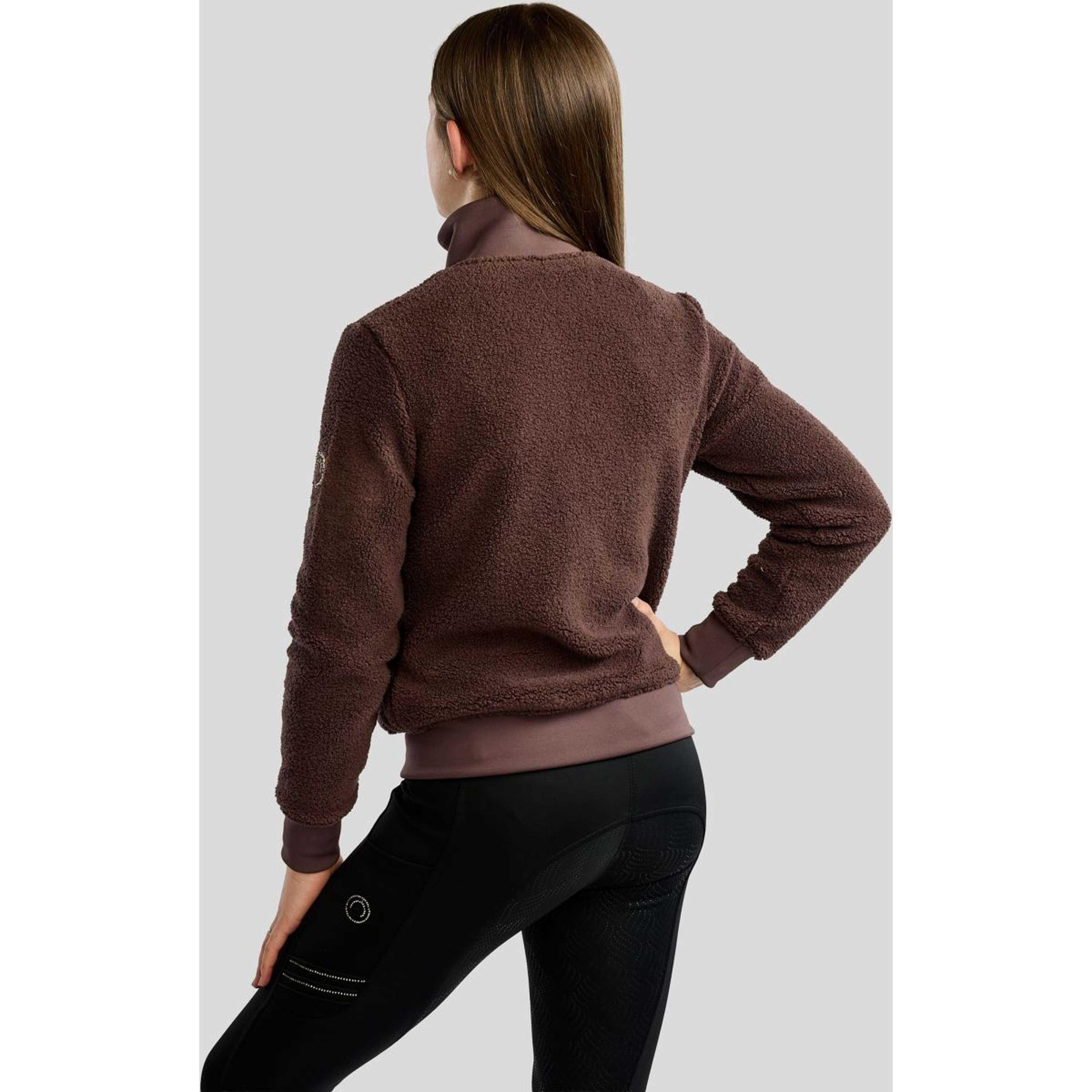Montar Sudadera con capucha y cremallera MoEbba Teddy Pile Golden Quartz Kids Black Peony