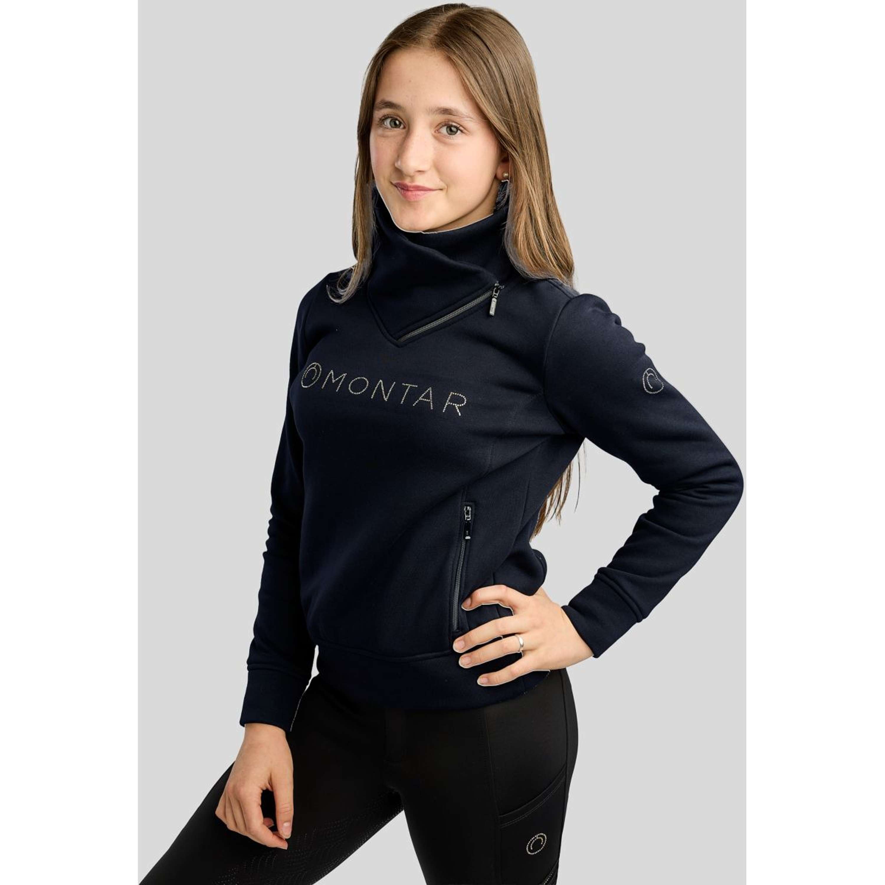 Montar Suéter MoNaja High Collar Golden Quartz Crystals Kids Navy