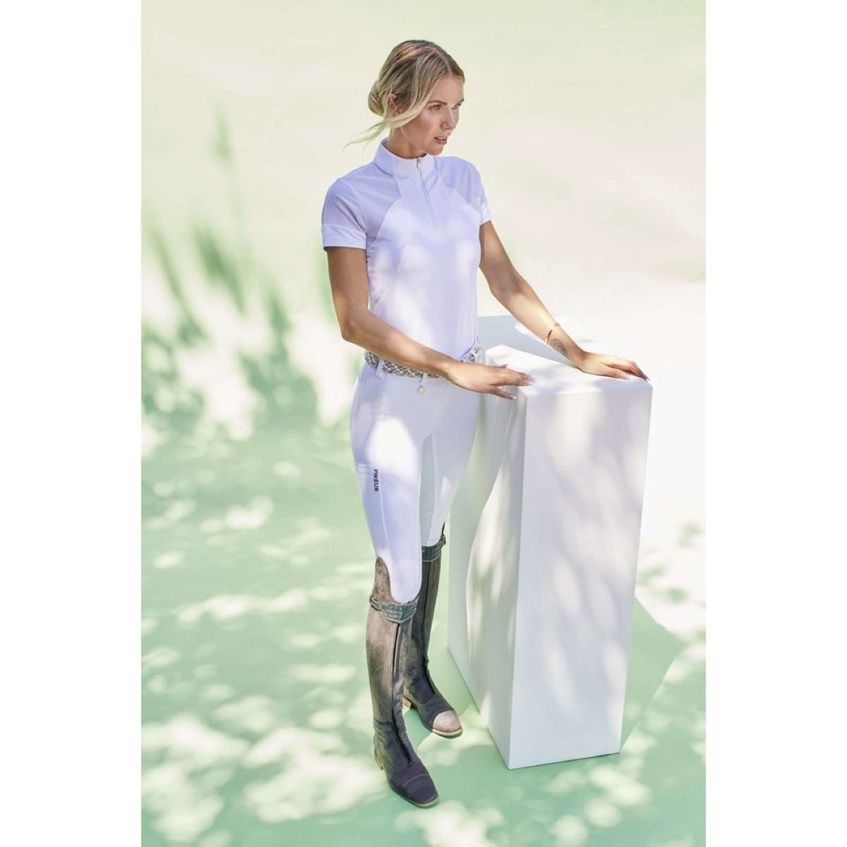 Pikeur Pantalón de Equitación New Lugana Full Grip Blanco