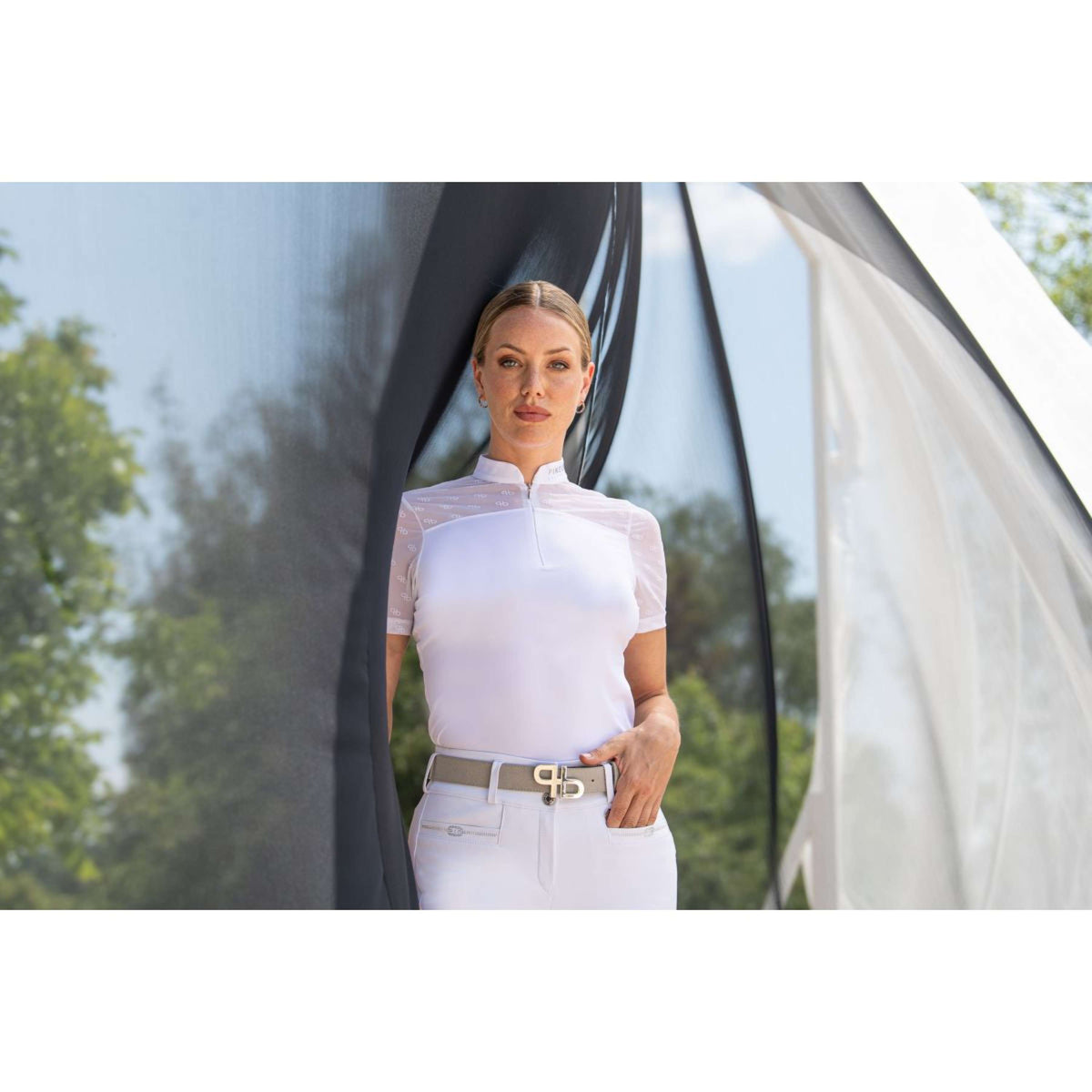 Pikeur Shirt Selection con Cremallera Blanco