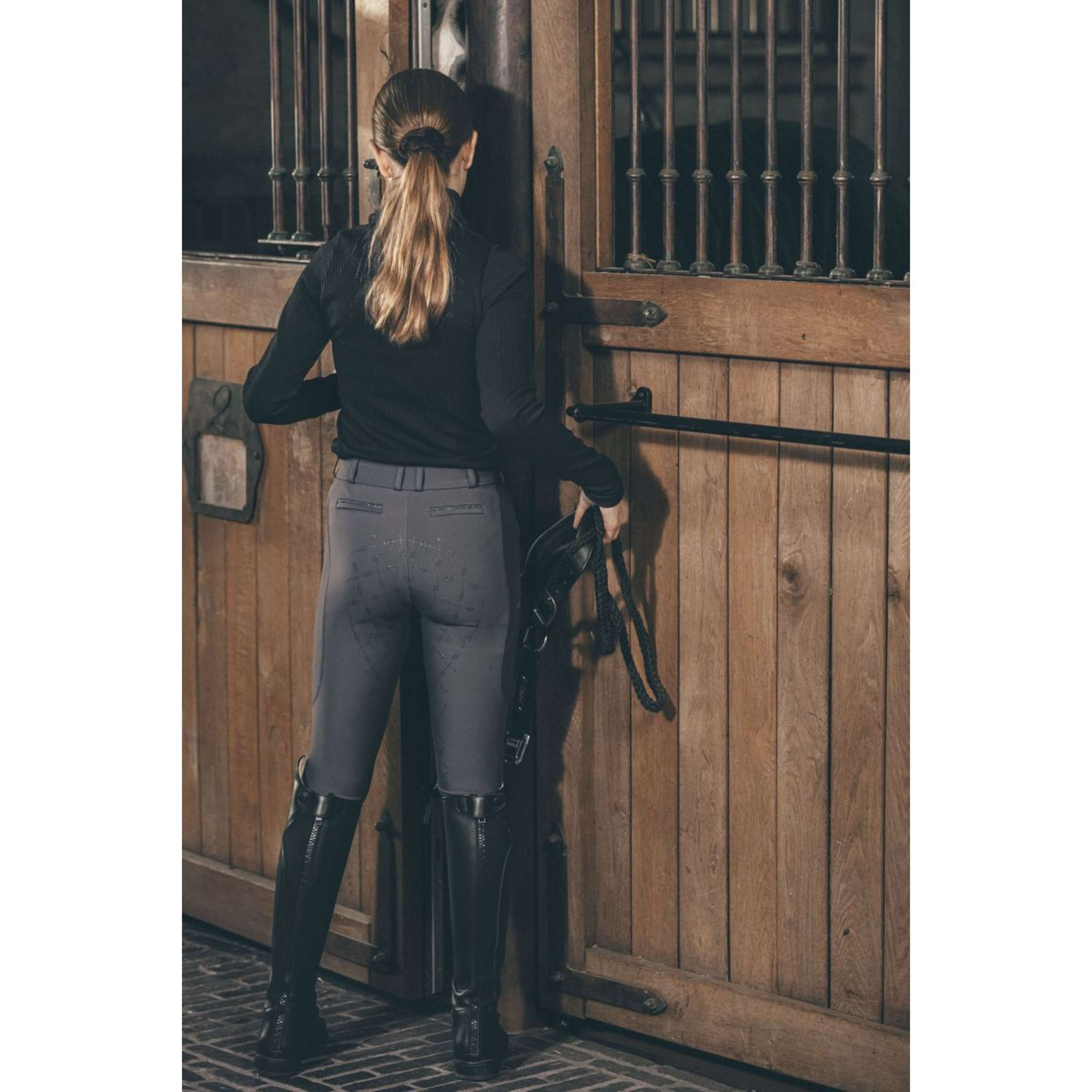 Pikeur Pantalón de Equitación Ceelina GripTec Kids Midwaist Full Grip Graphite Blue