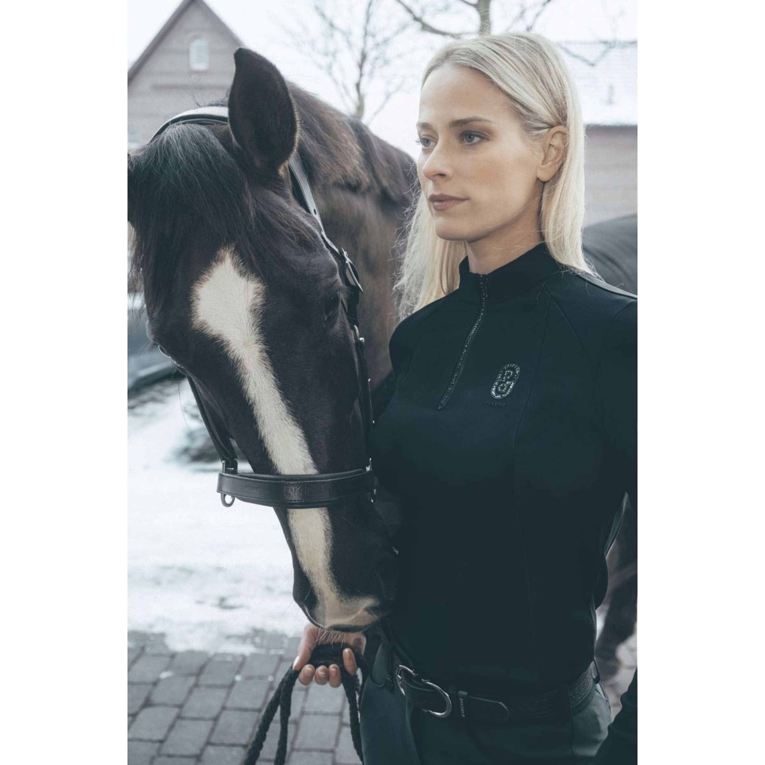 Pikeur Camiseta Zip Rip Selection AW26 Mangas Largas Negro
