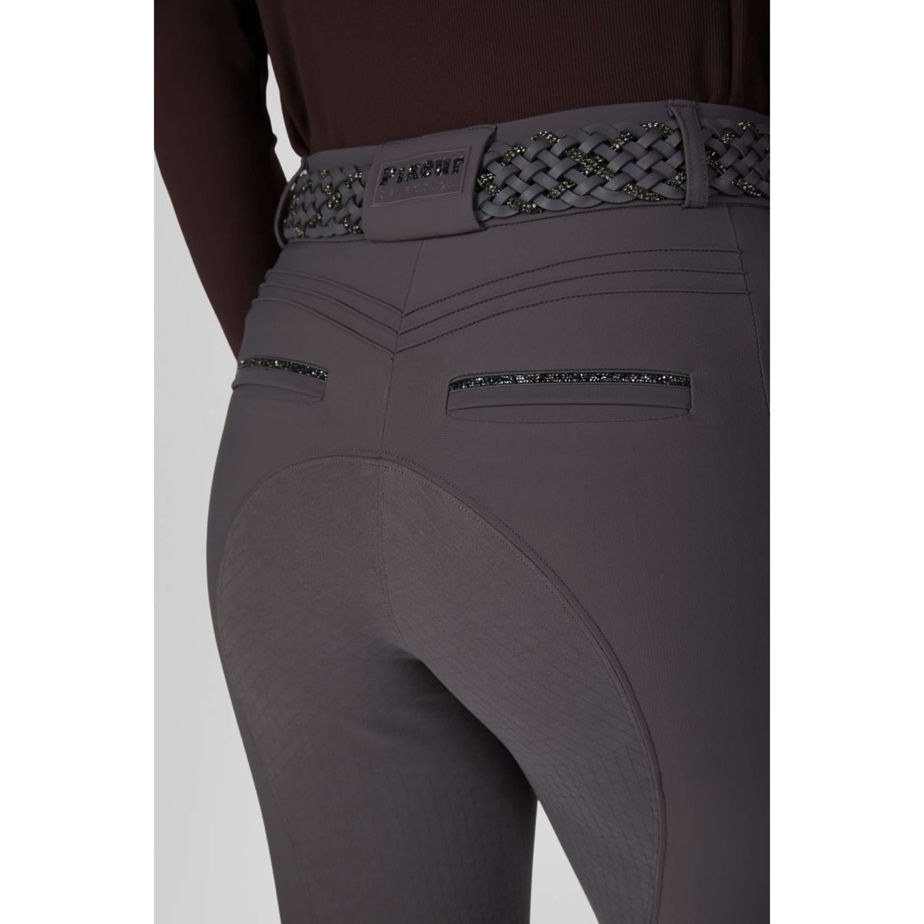 Pikeur Pantalón de Equitación Ceelina GridTexLeather Highwaist Full Grip Basalt Grey