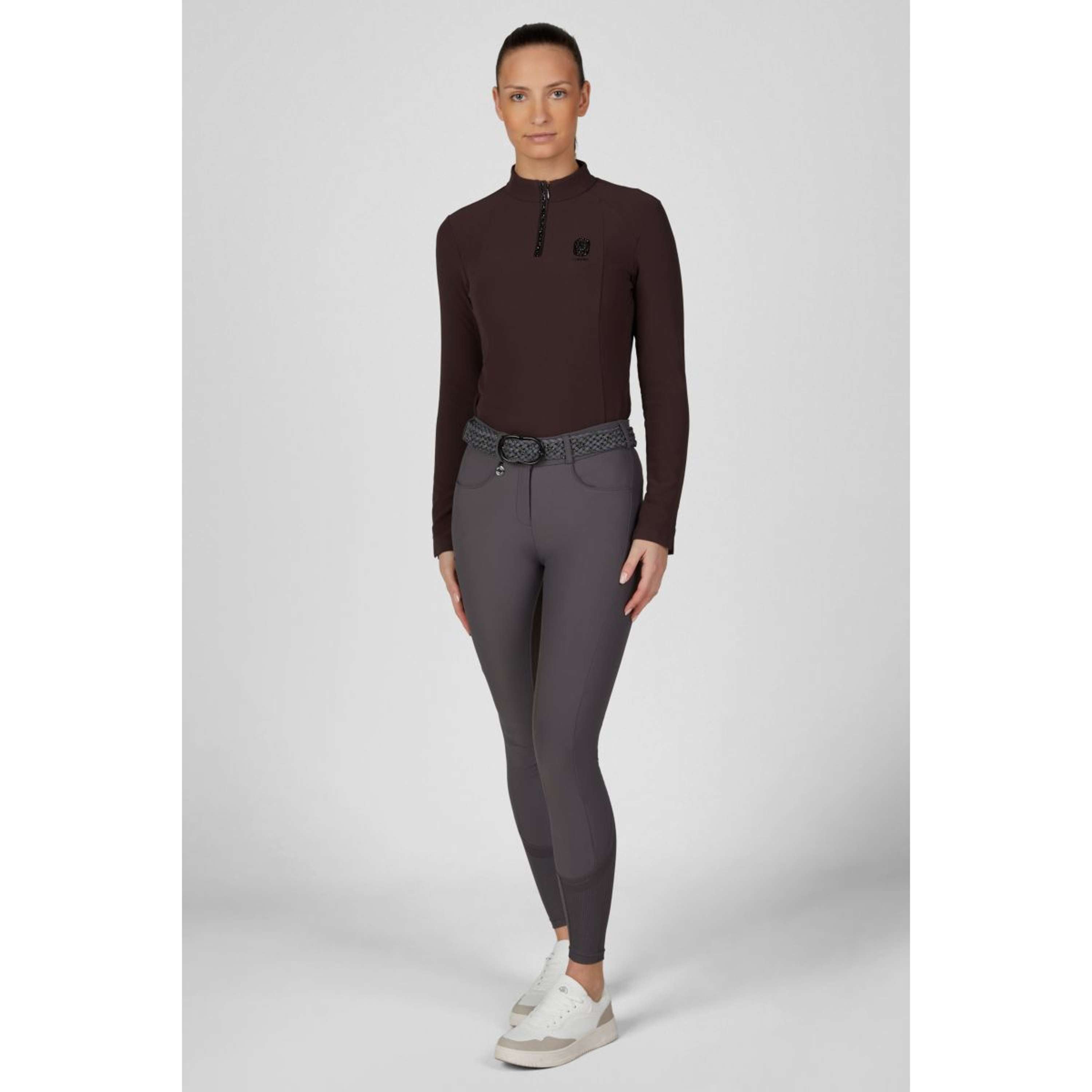 Pikeur Pantalón de Equitación Ceelina GridTexLeather Highwaist Full Grip Basalt Grey