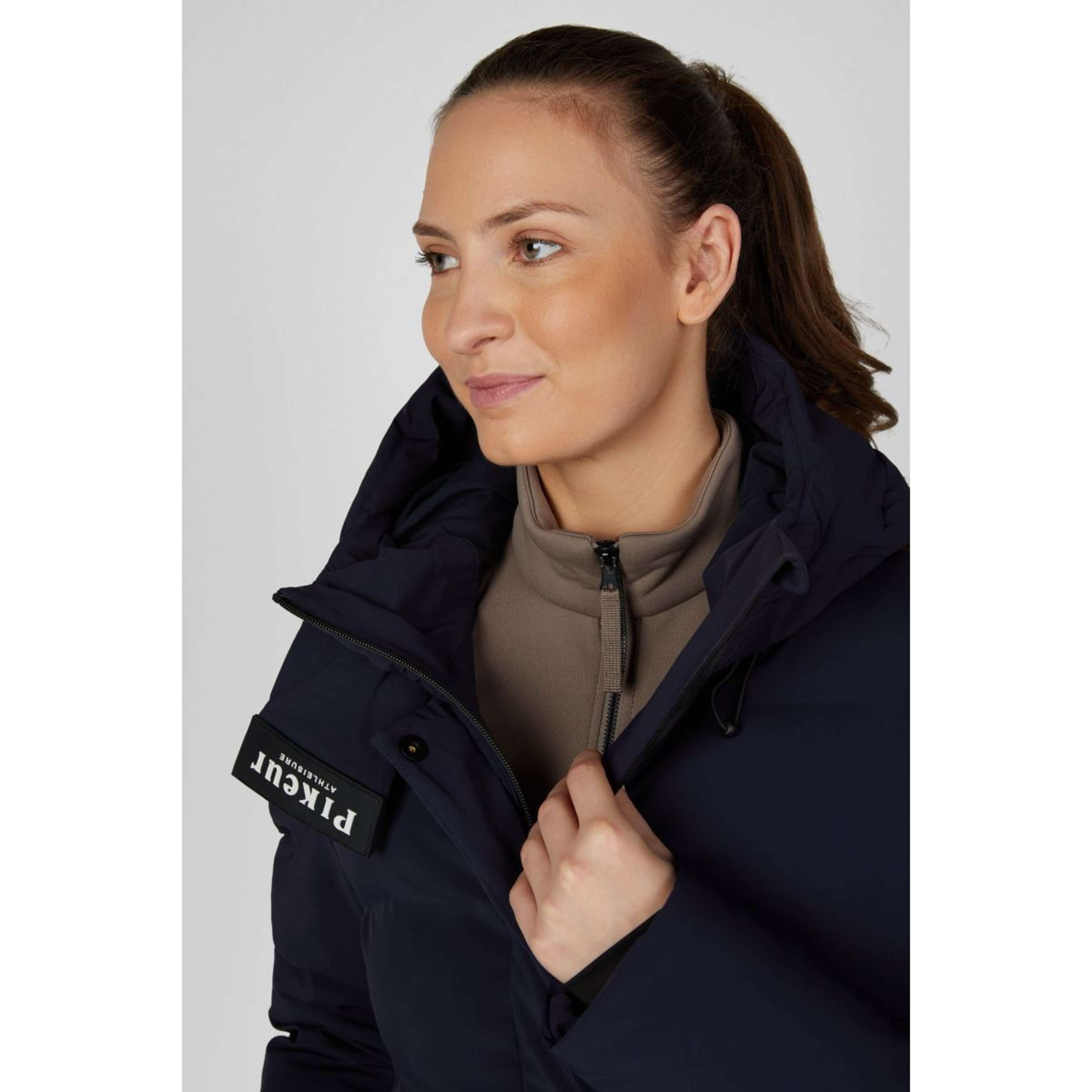 Pikeur Abrigo Largo Quilted Raincoat Athleisure AW26 Nightblue