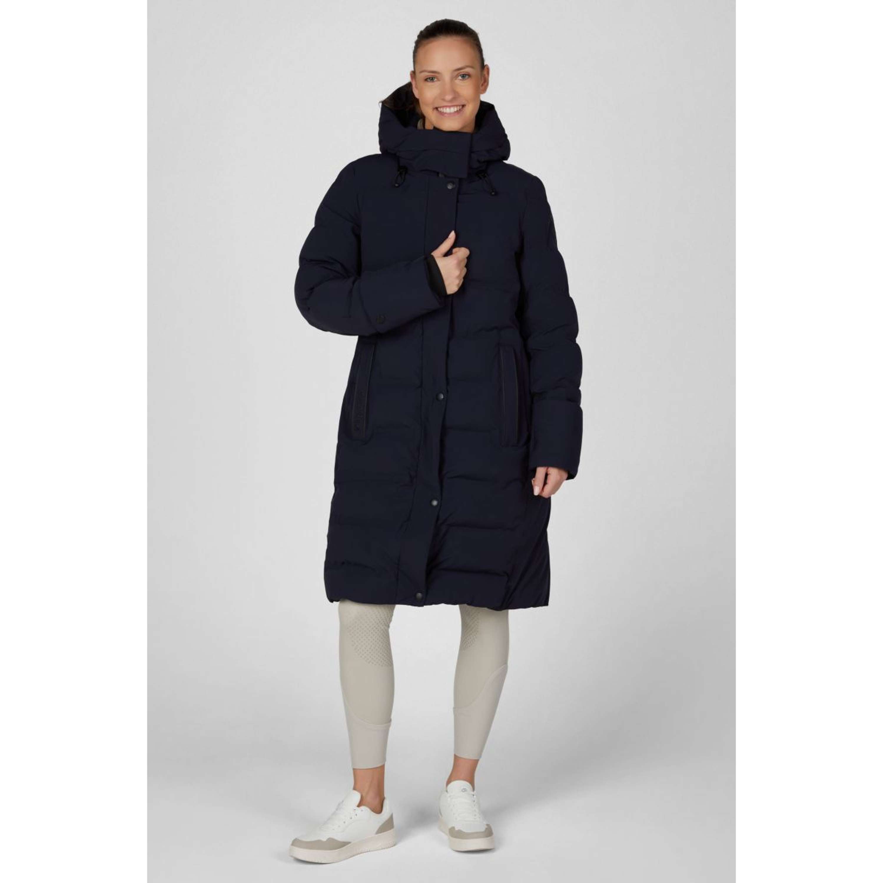 Pikeur Abrigo Largo Quilted Raincoat Athleisure AW26 Nightblue