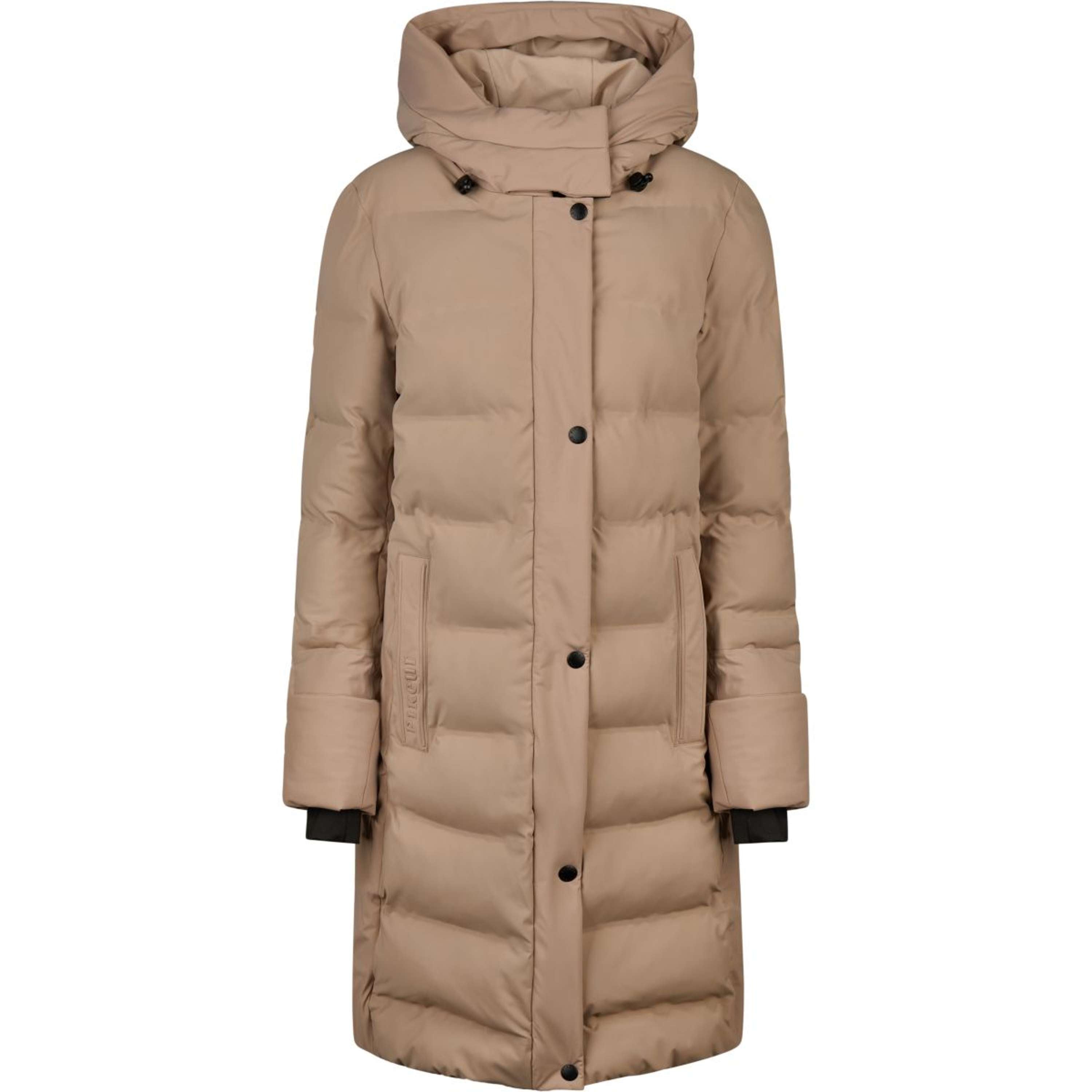 Pikeur Abrigo Largo Quilted Raincoat Athleisure AW26 Mocha Cream
