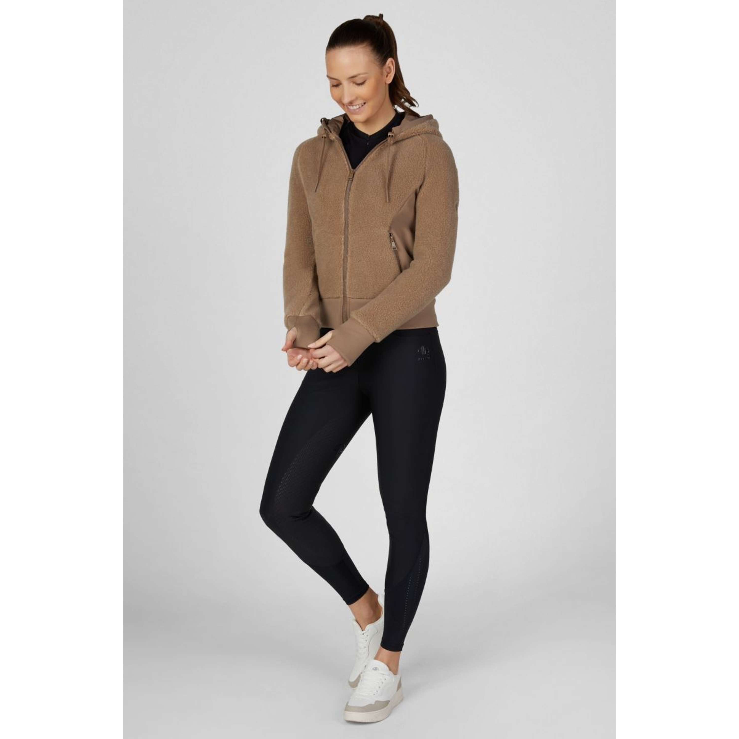 Pikeur Sudadera con capucha y cremallera Teddyfleece Athleisure AW26 Toffee Beige